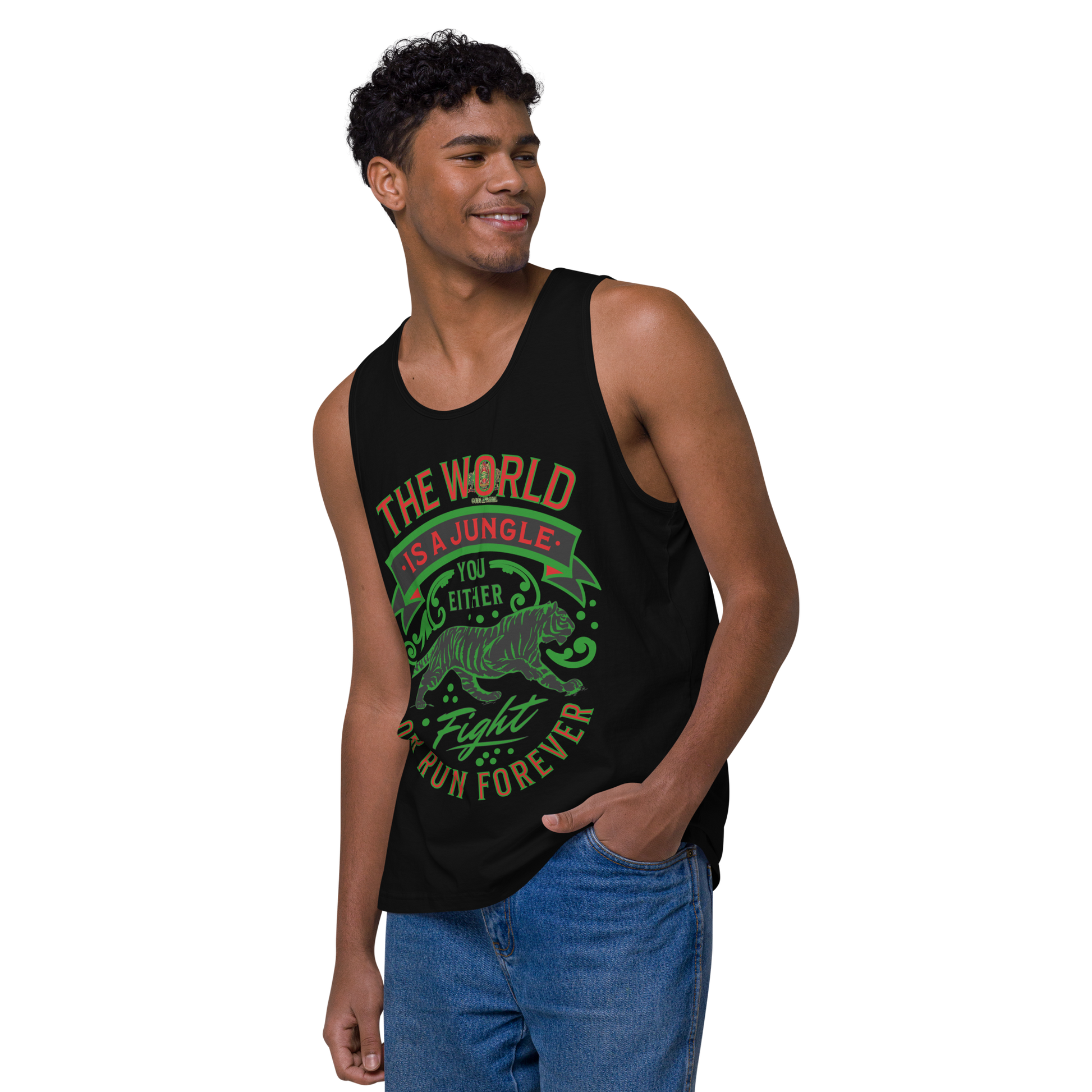 World Is A Jungle - BYRD OF THE 7SEAS GODS APPAREL - Gods/Men - premium tank top