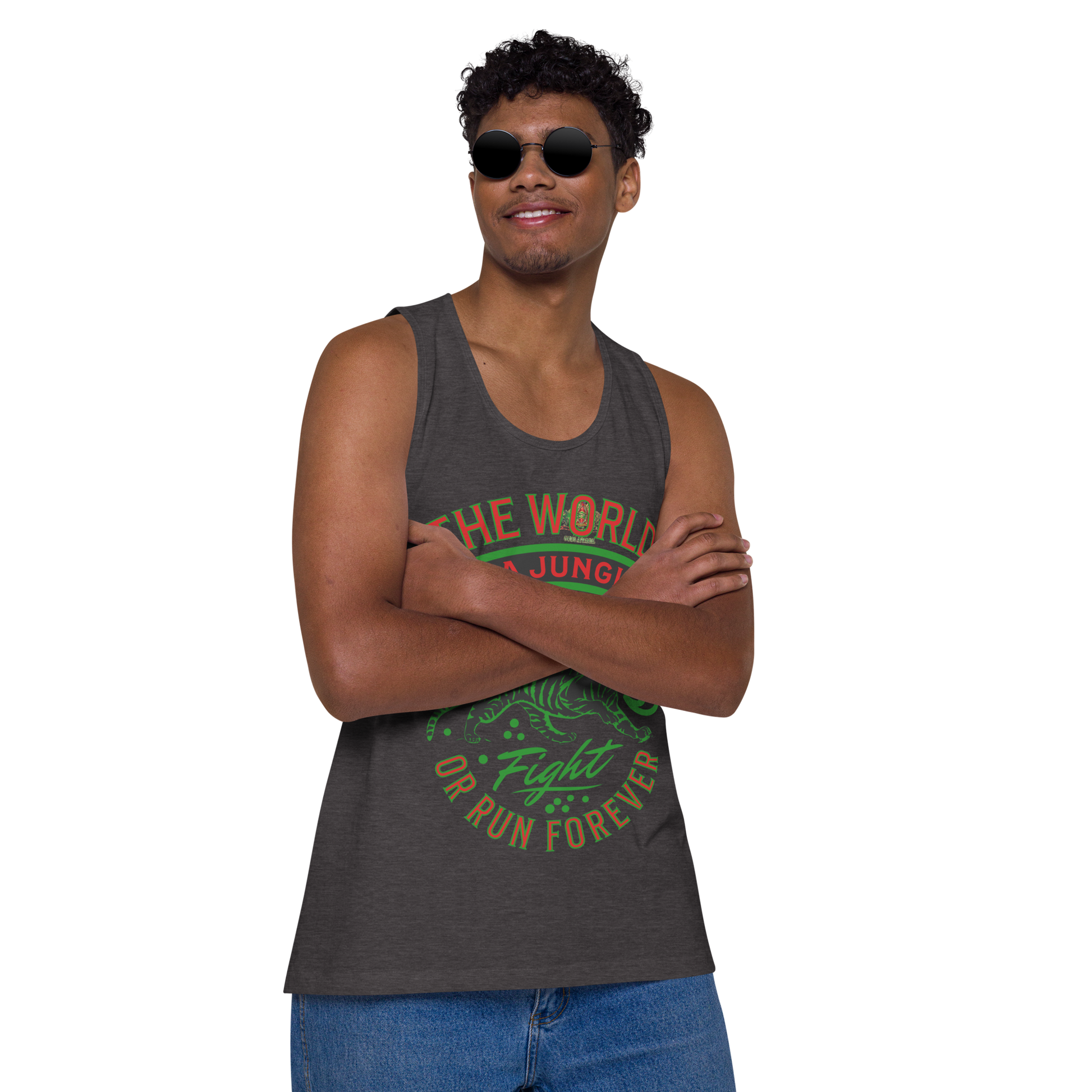 World Is A Jungle - BYRD OF THE 7SEAS GODS APPAREL - Gods/Men - premium tank top