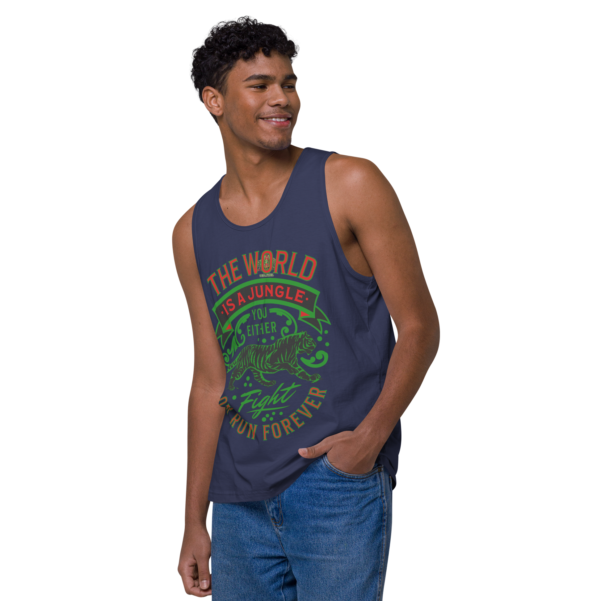 World Is A Jungle - BYRD OF THE 7SEAS GODS APPAREL - Gods/Men - premium tank top