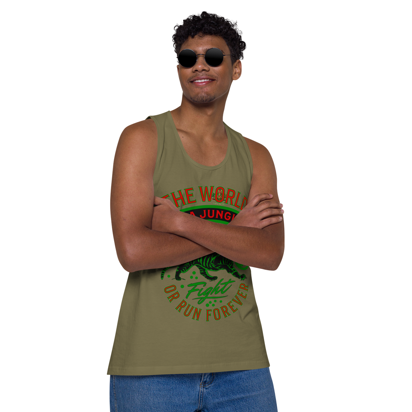 World Is A Jungle - BYRD OF THE 7SEAS GODS APPAREL - Gods/Men - premium tank top