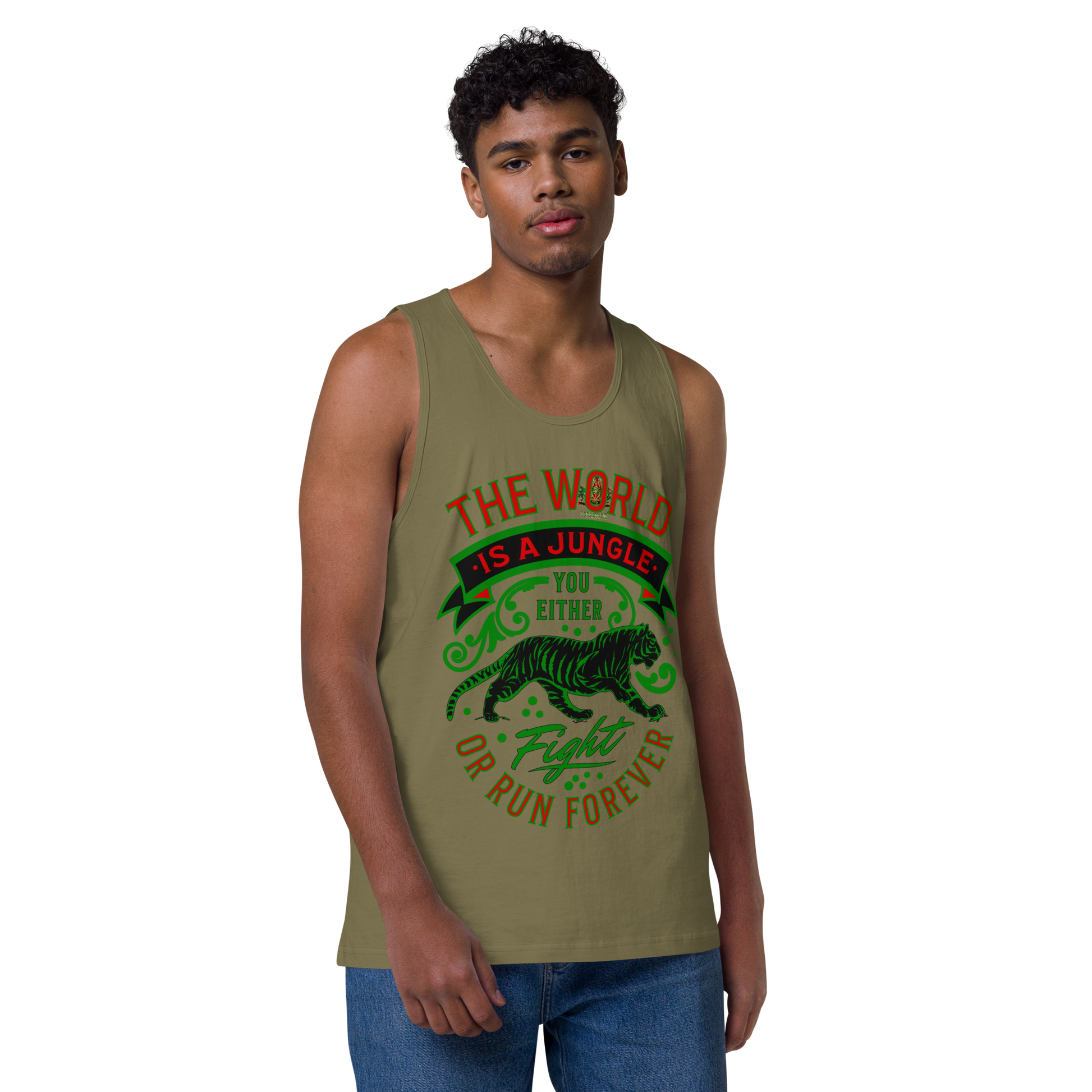 World Is A Jungle - BYRD OF THE 7SEAS GODS APPAREL - Gods/Men - premium tank top