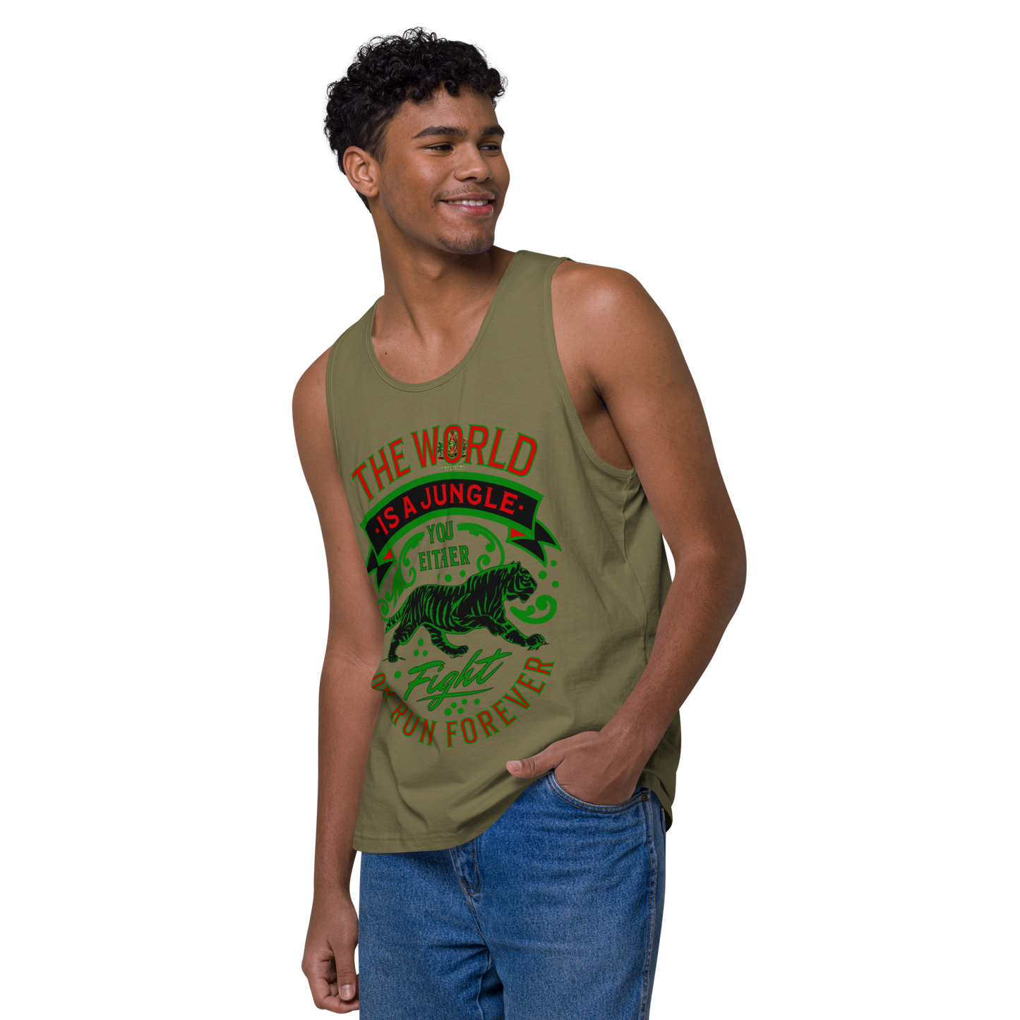 World Is A Jungle - BYRD OF THE 7SEAS GODS APPAREL - Gods/Men - premium tank top