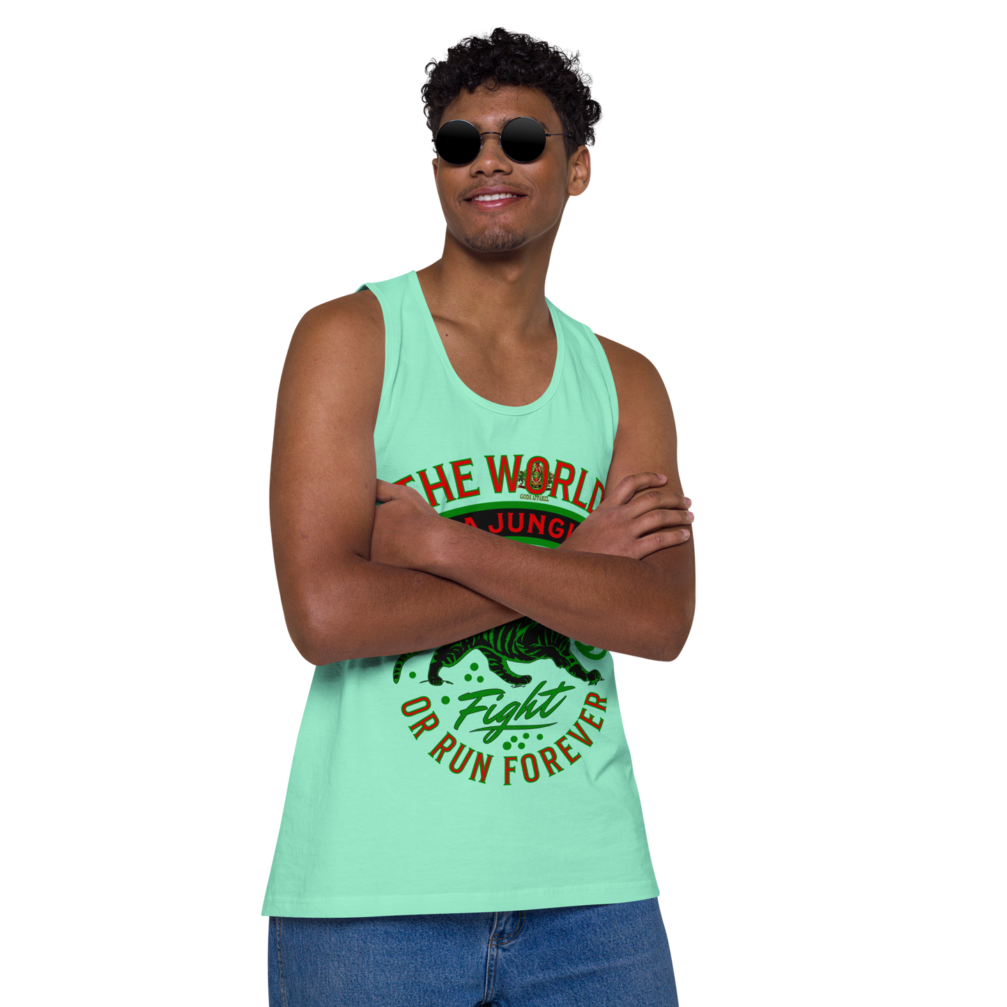 World Is A Jungle - BYRD OF THE 7SEAS GODS APPAREL - Gods/Men - premium tank top