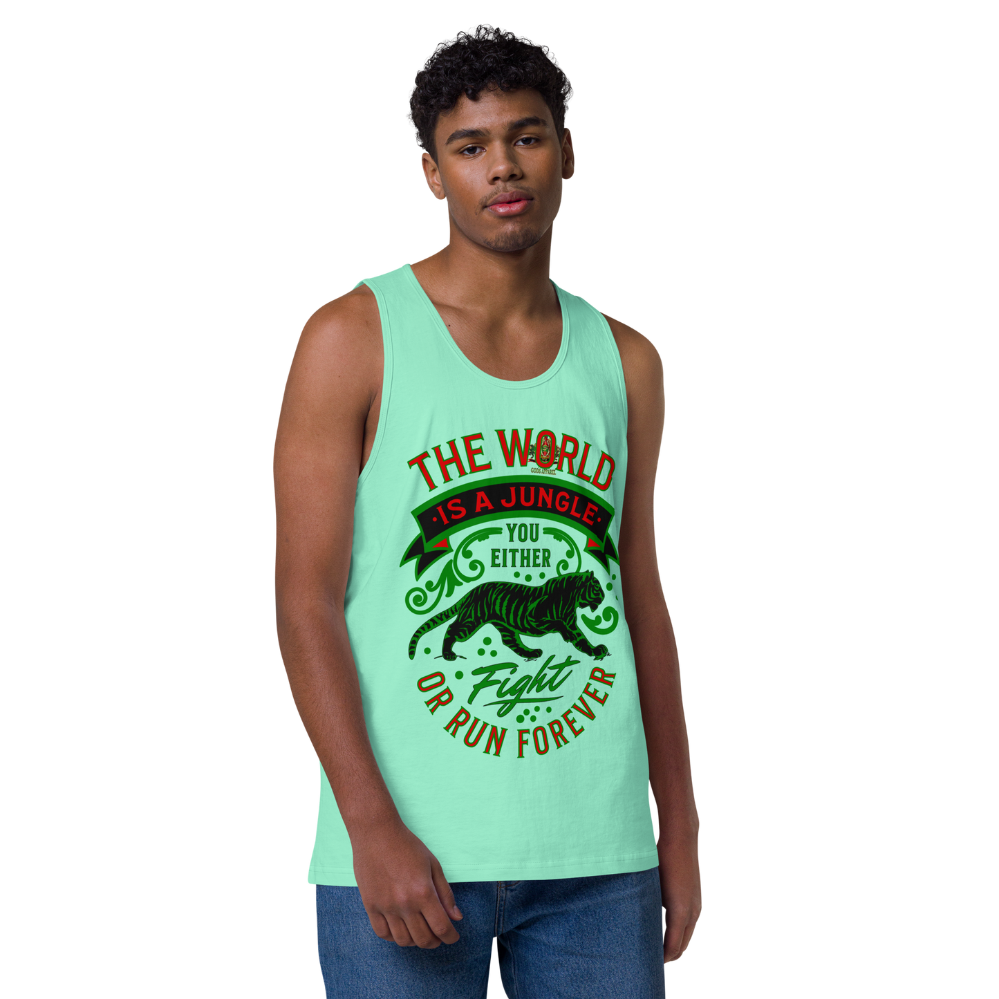 World Is A Jungle - BYRD OF THE 7SEAS GODS APPAREL - Gods/Men - premium tank top