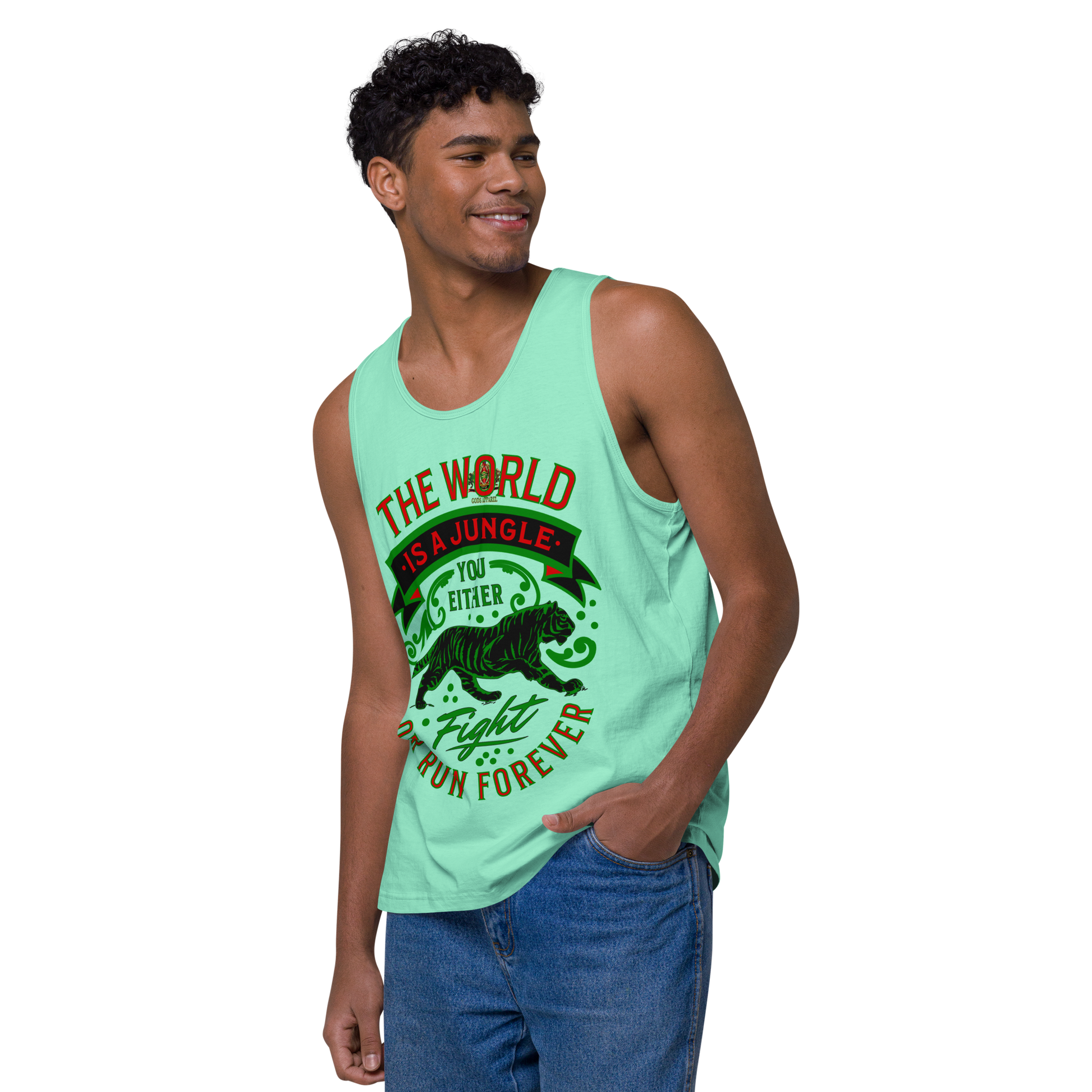 World Is A Jungle - BYRD OF THE 7SEAS GODS APPAREL - Gods/Men - premium tank top