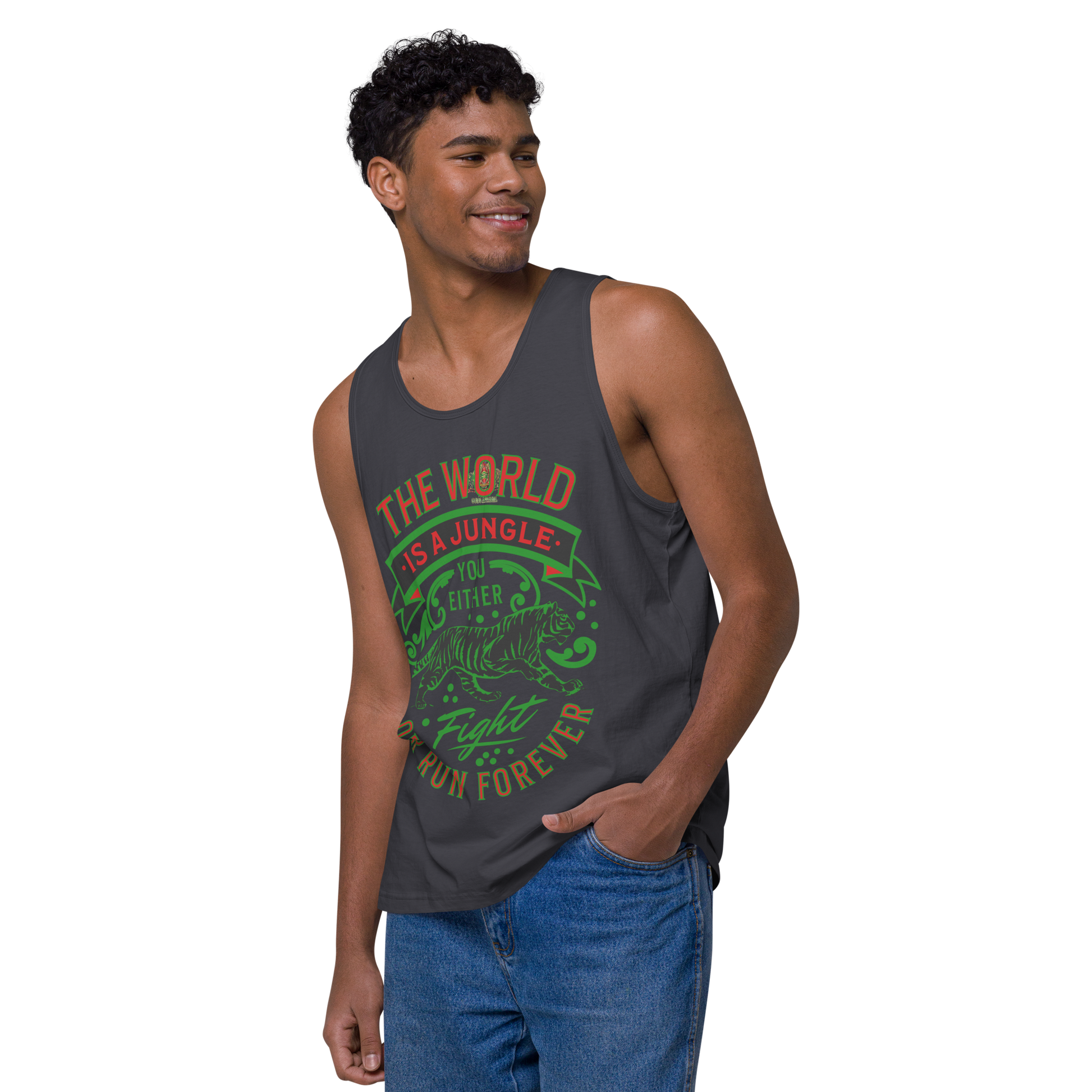 World Is A Jungle - BYRD OF THE 7SEAS GODS APPAREL - Gods/Men - premium tank top