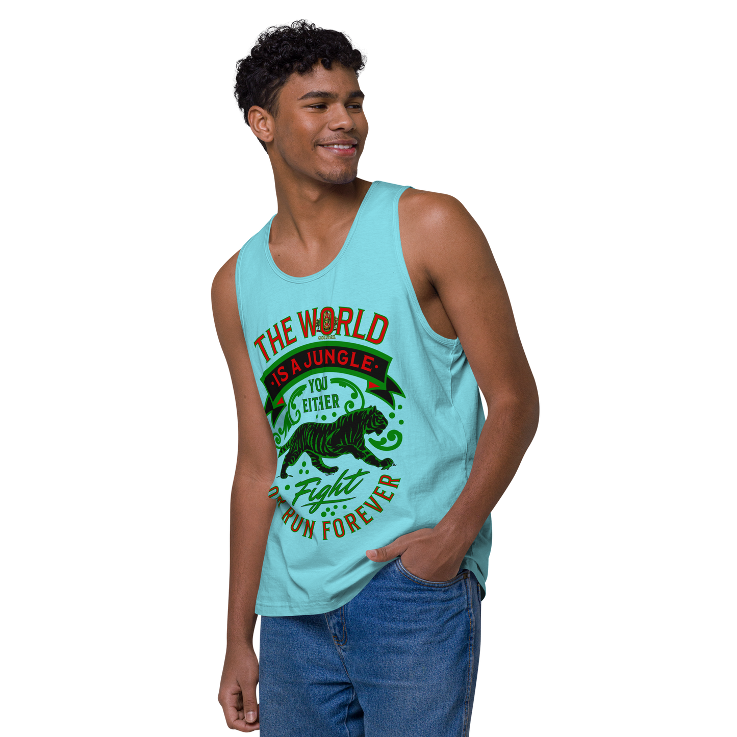 World Is A Jungle - BYRD OF THE 7SEAS GODS APPAREL - Gods/Men - premium tank top