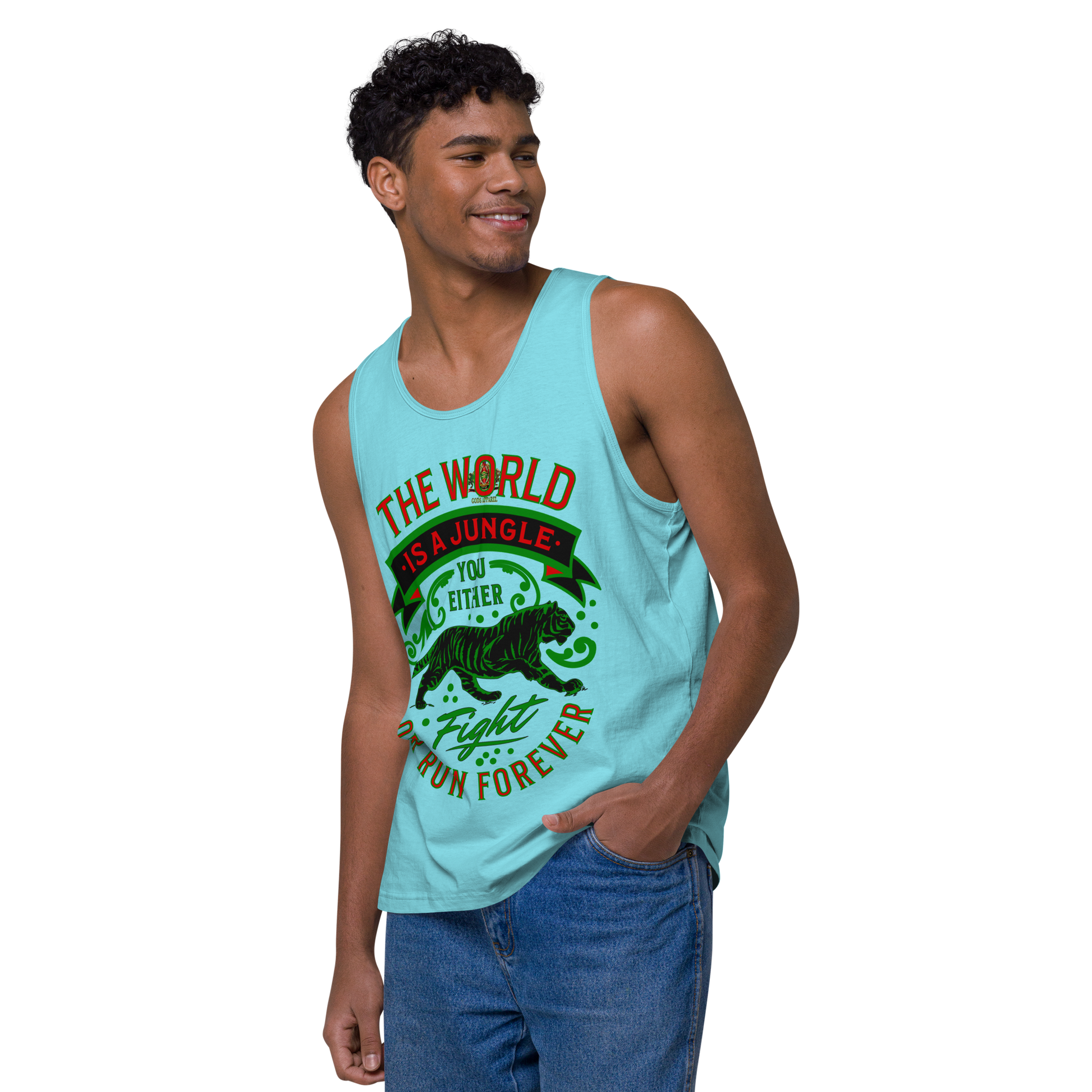 World Is A Jungle - BYRD OF THE 7SEAS GODS APPAREL - Gods/Men - premium tank top