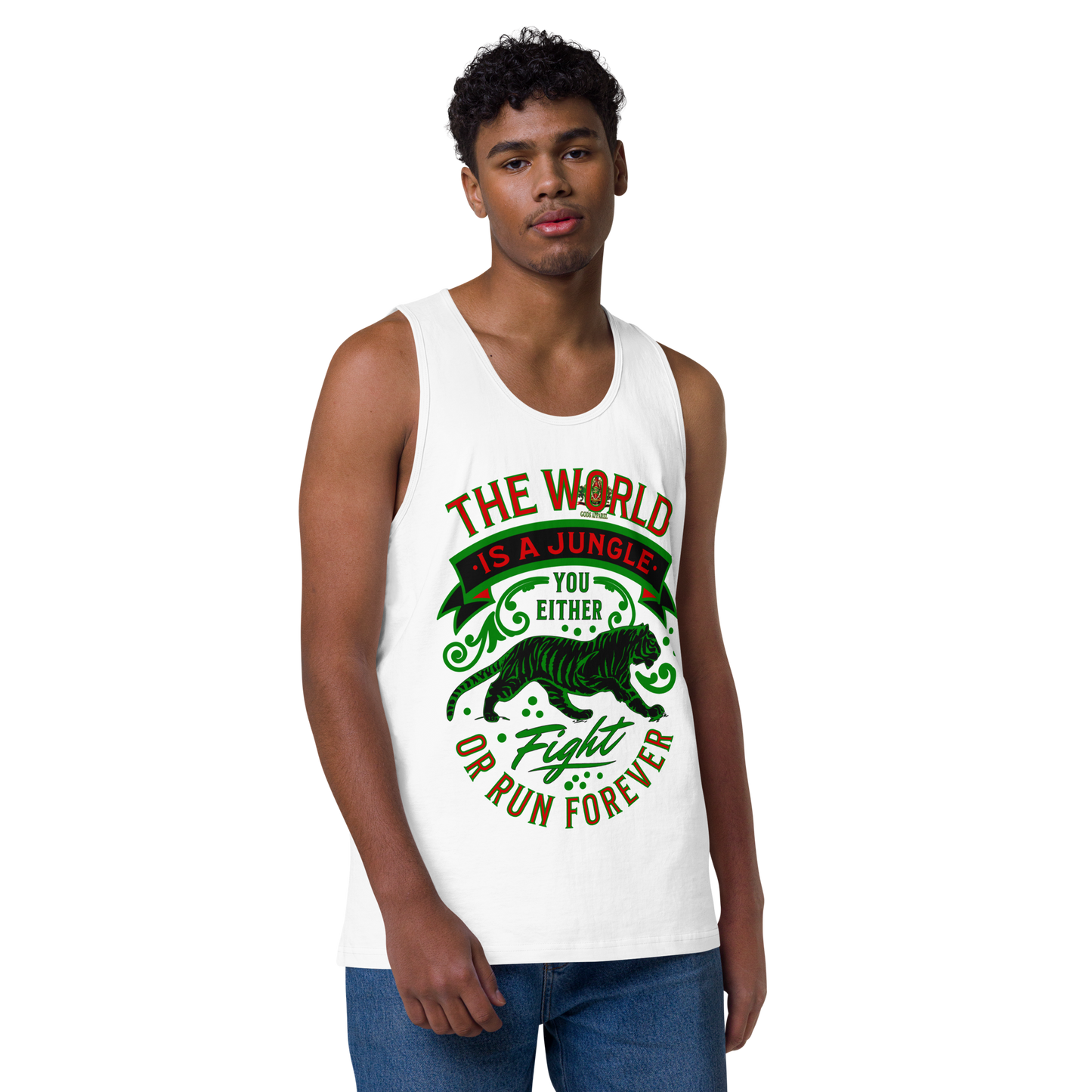 World Is A Jungle - BYRD OF THE 7SEAS GODS APPAREL - Gods/Men - premium tank top