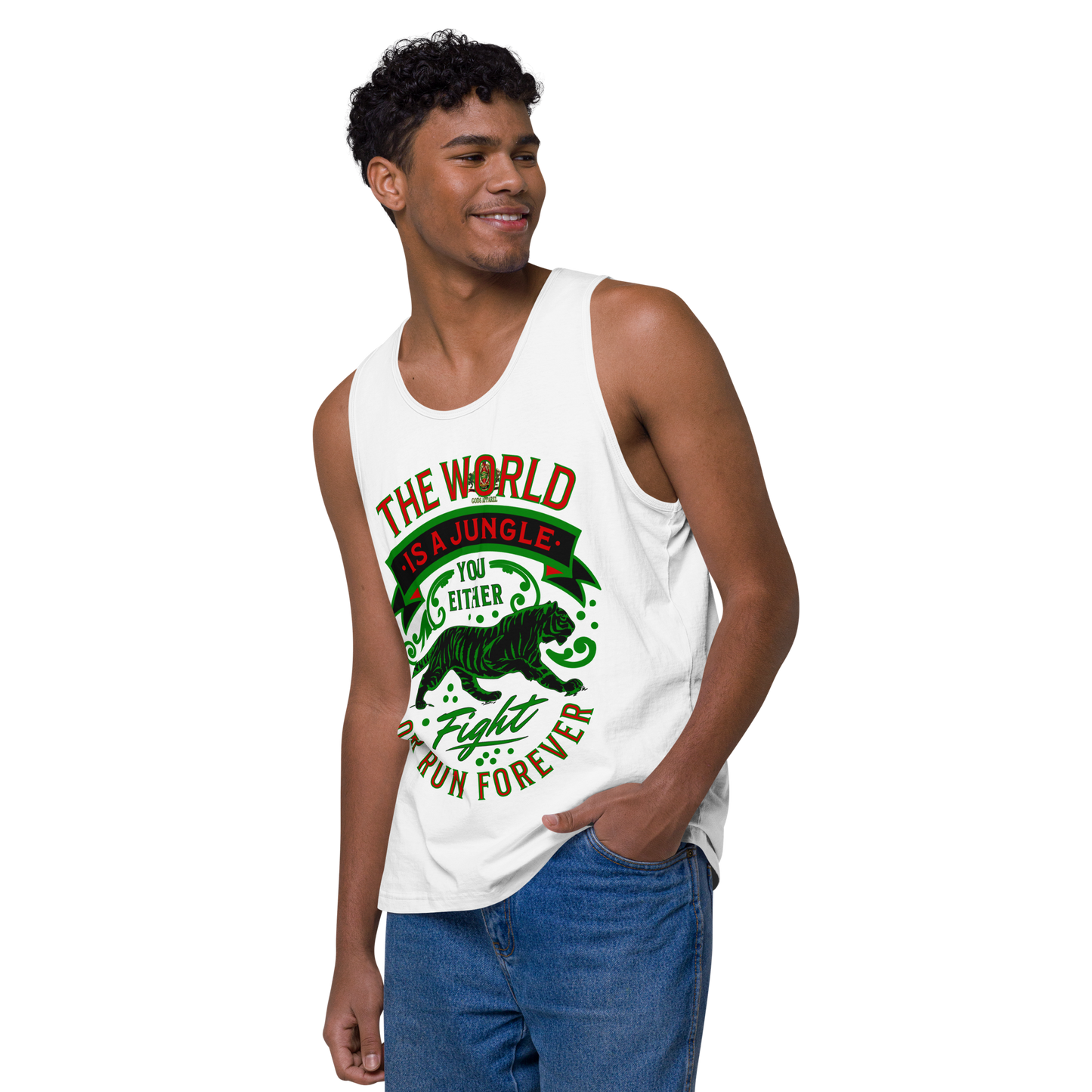 World Is A Jungle - BYRD OF THE 7SEAS GODS APPAREL - Gods/Men - premium tank top