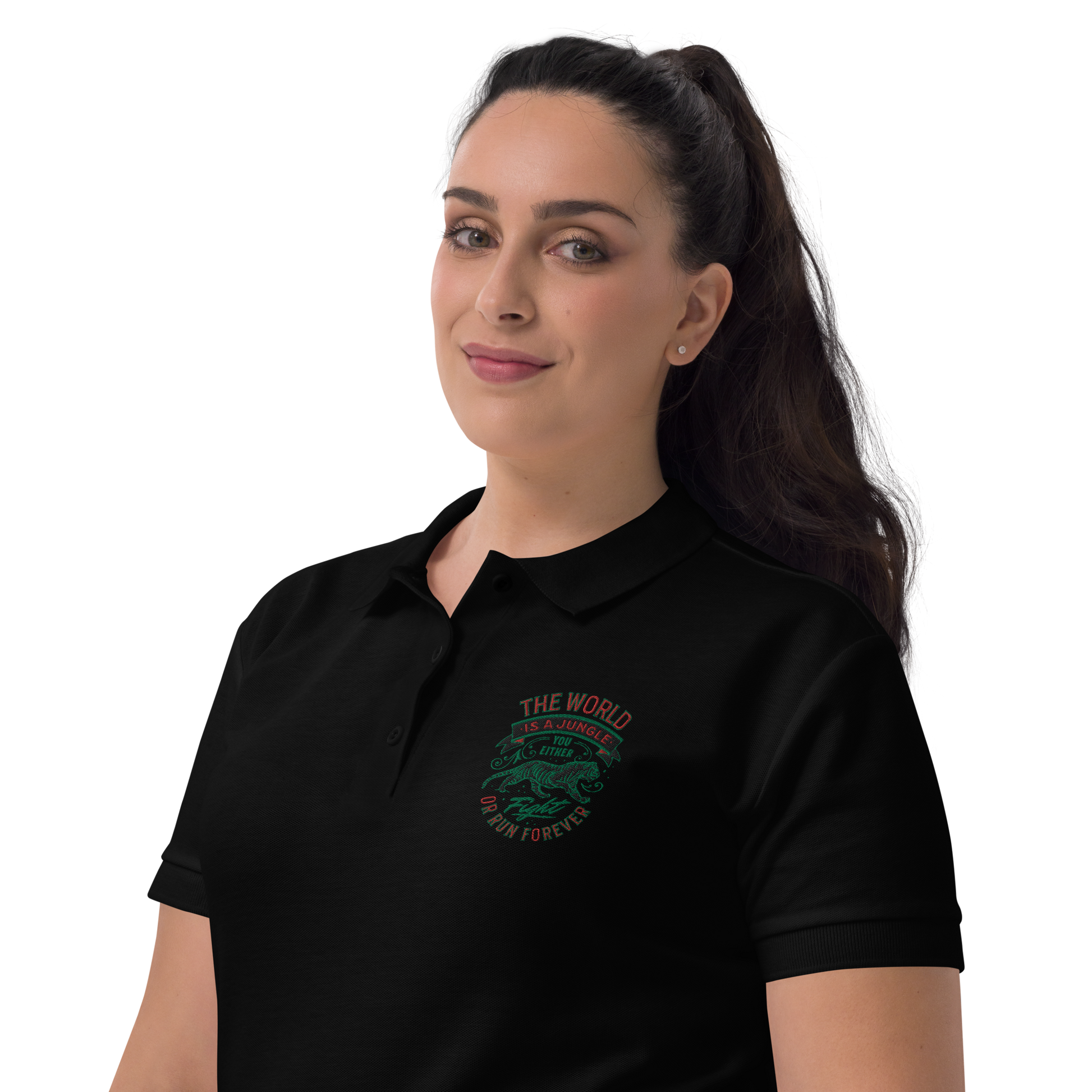 World Is A Jungle - BYRD OF THE 7SEAS GODS APPAREL - Goddess/Women - Embroidery - Women Polo Shirt 