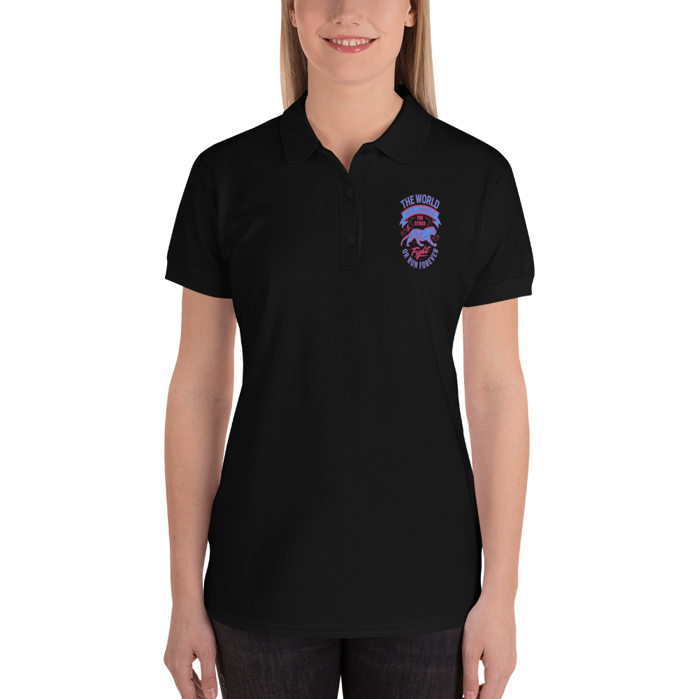 World Is A Jungle - BYRD OF THE 7SEAS GODS APPAREL - TIGER EDITION - YEMAYA - Goddess/Women Embroidered Women's Polo Shirt