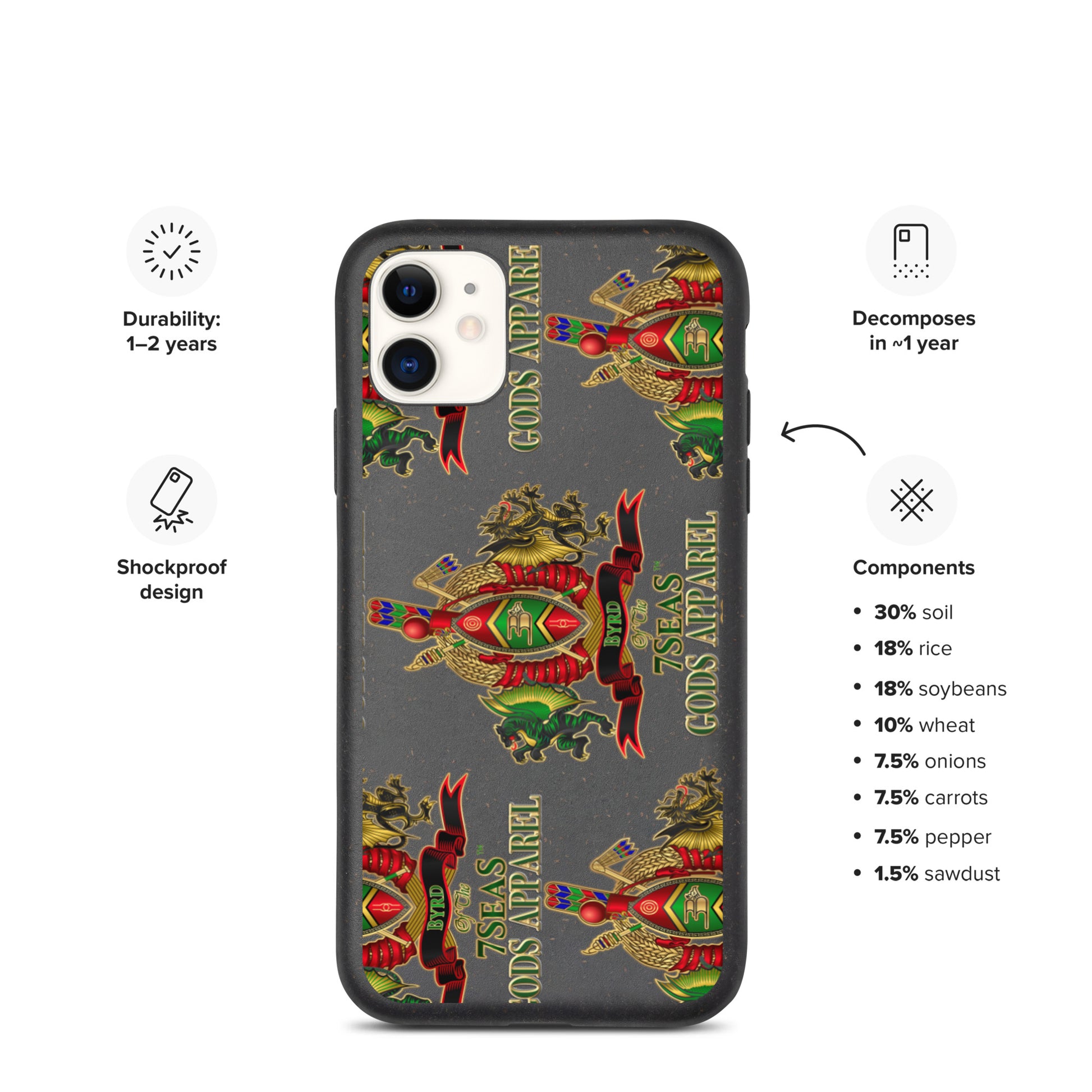 APEP - BYRD OF THE 7SEAS GODS APPAREL - Speckled - iPhone case