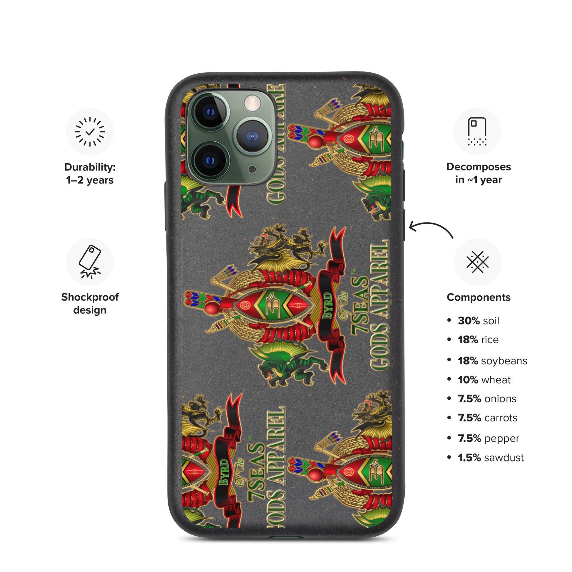 APEP - BYRD OF THE 7SEAS GODS APPAREL - Speckled - iPhone case