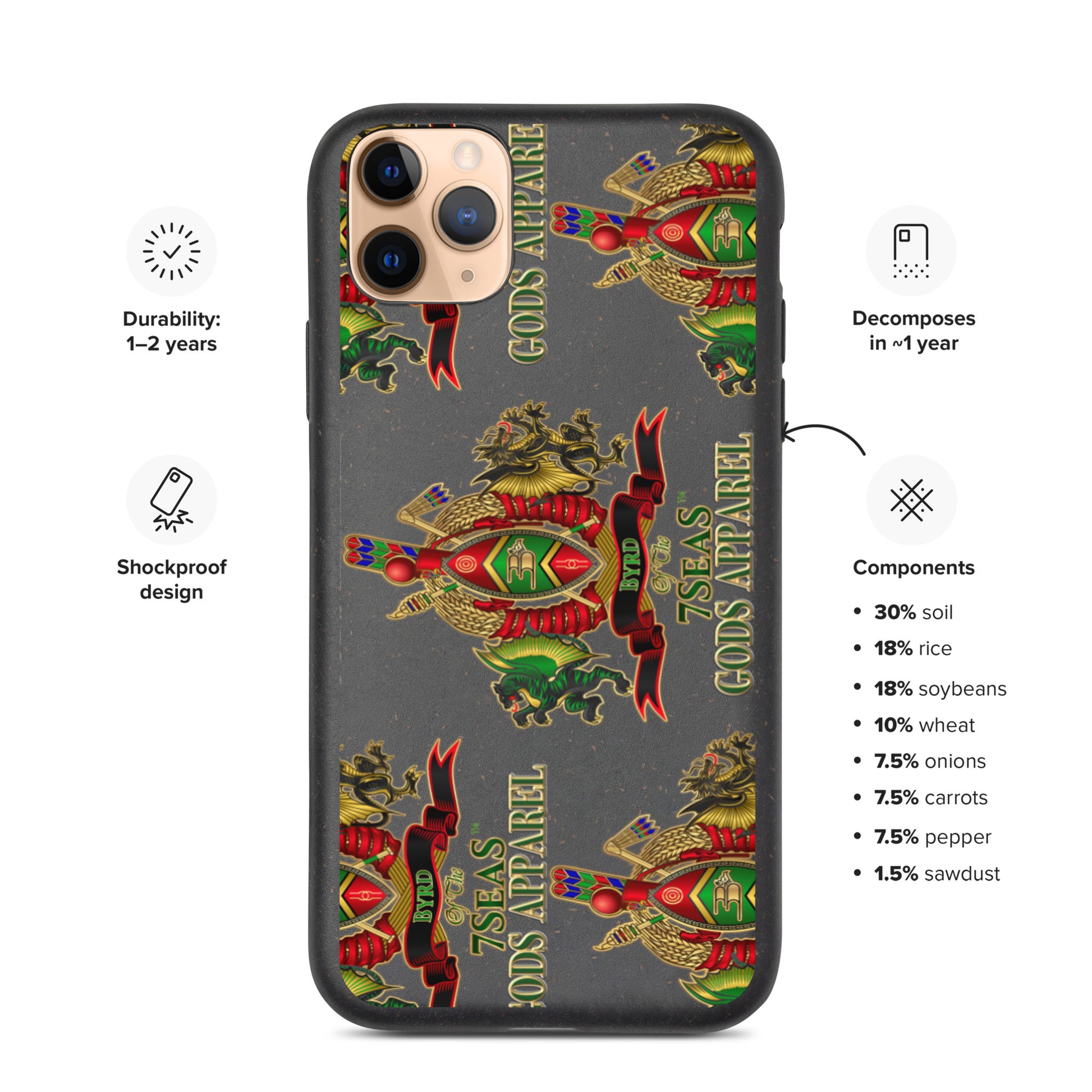 APEP - BYRD OF THE 7SEAS GODS APPAREL - Speckled - iPhone case