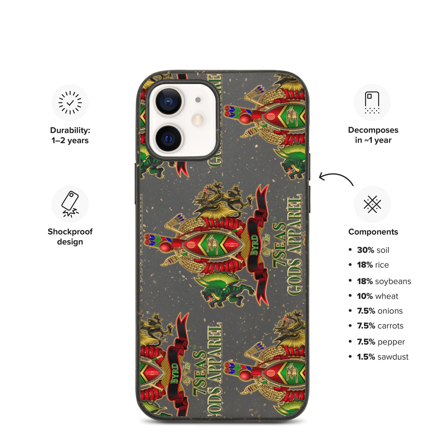 APEP - BYRD OF THE 7SEAS GODS APPAREL - Speckled - iPhone case