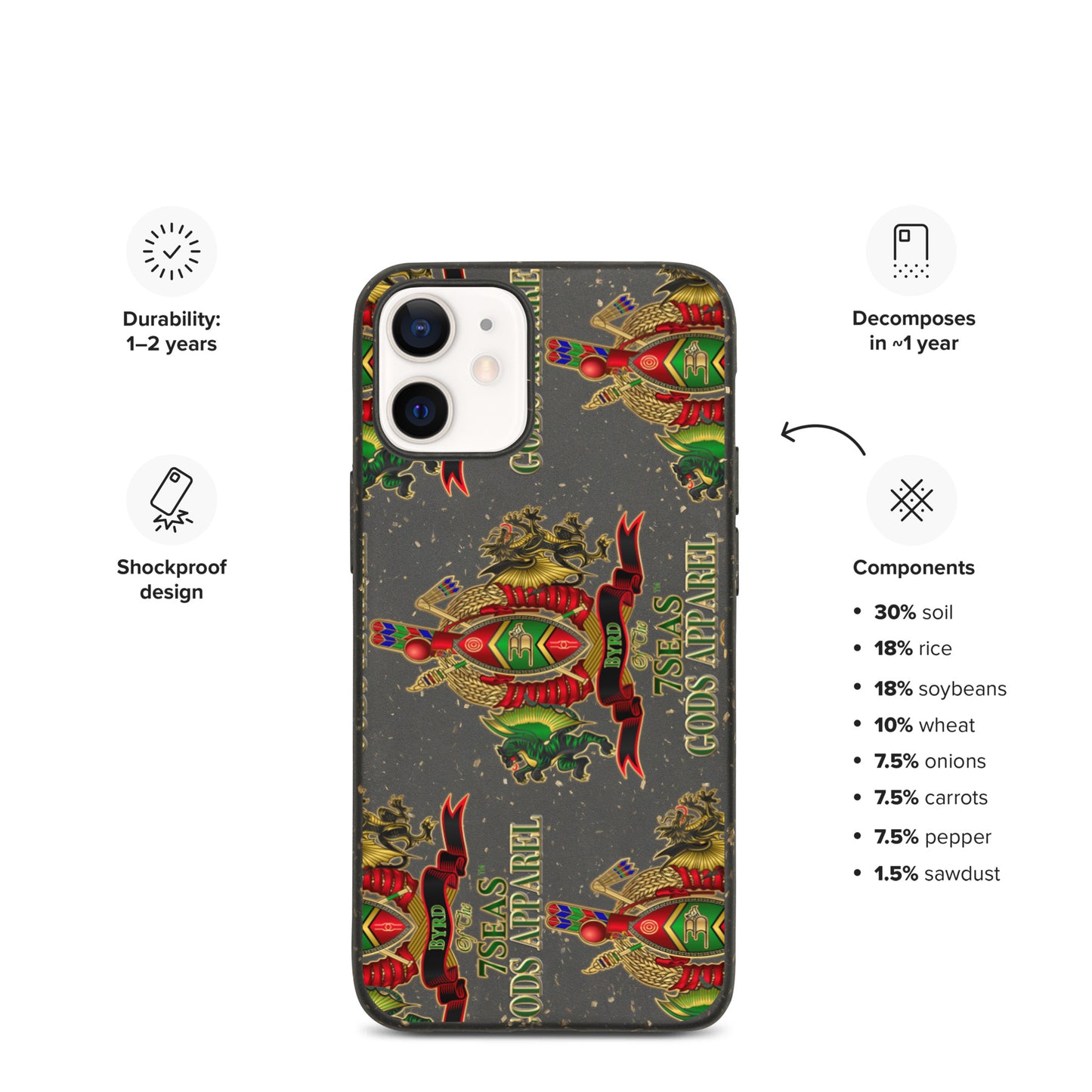 APEP - BYRD OF THE 7SEAS GODS APPAREL - Speckled - iPhone case