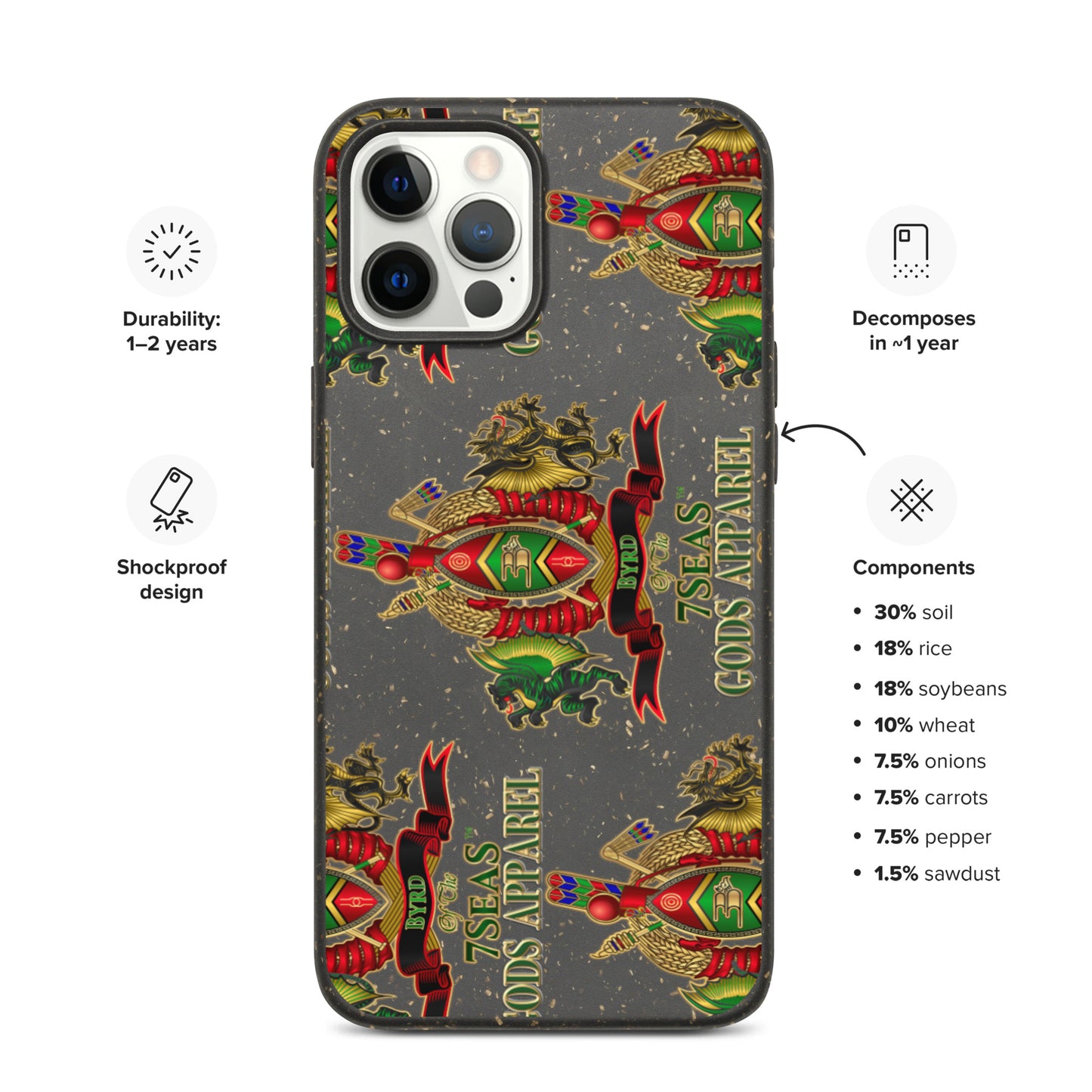 APEP - BYRD OF THE 7SEAS GODS APPAREL - Speckled - iPhone case