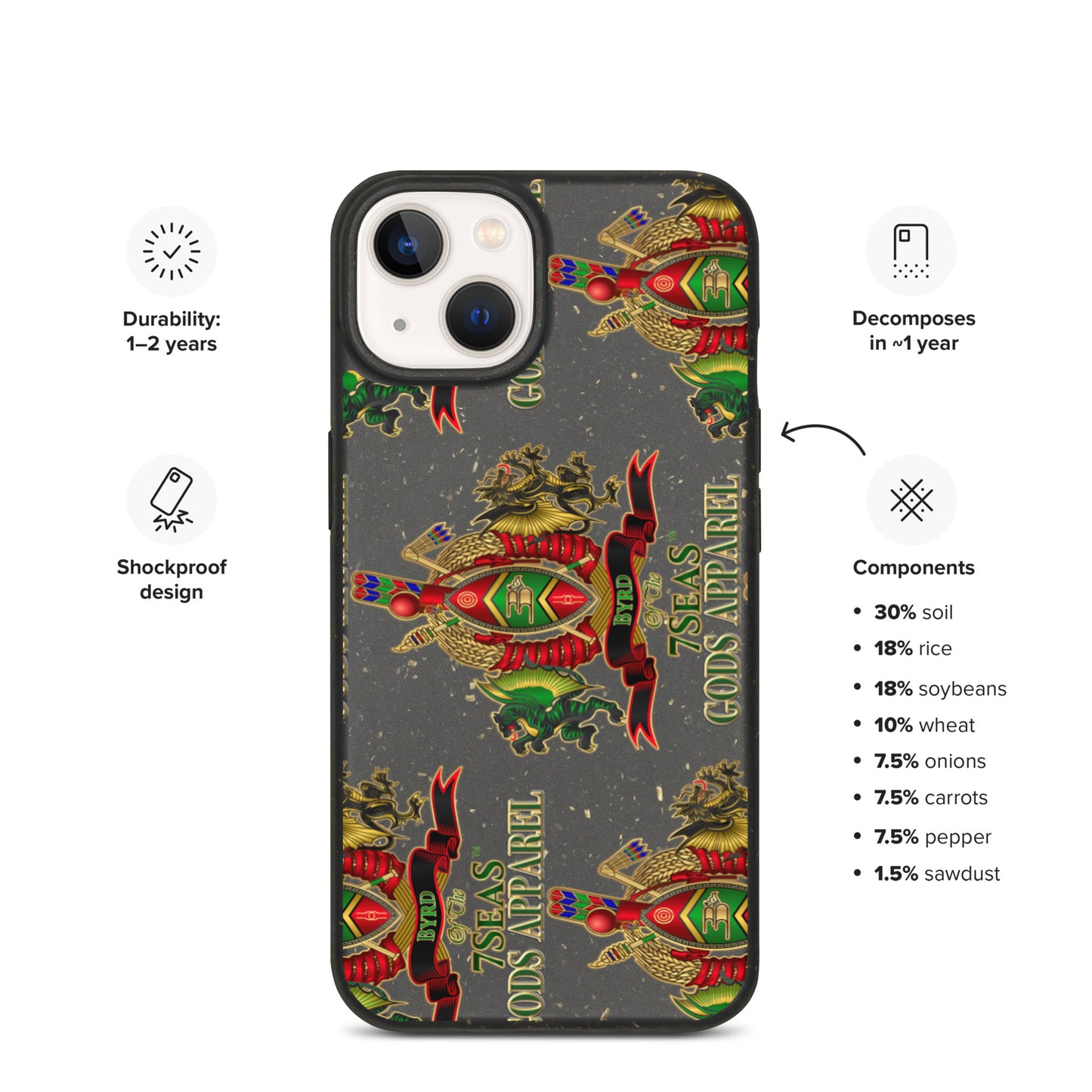 APEP - BYRD OF THE 7SEAS GODS APPAREL - Speckled - iPhone case