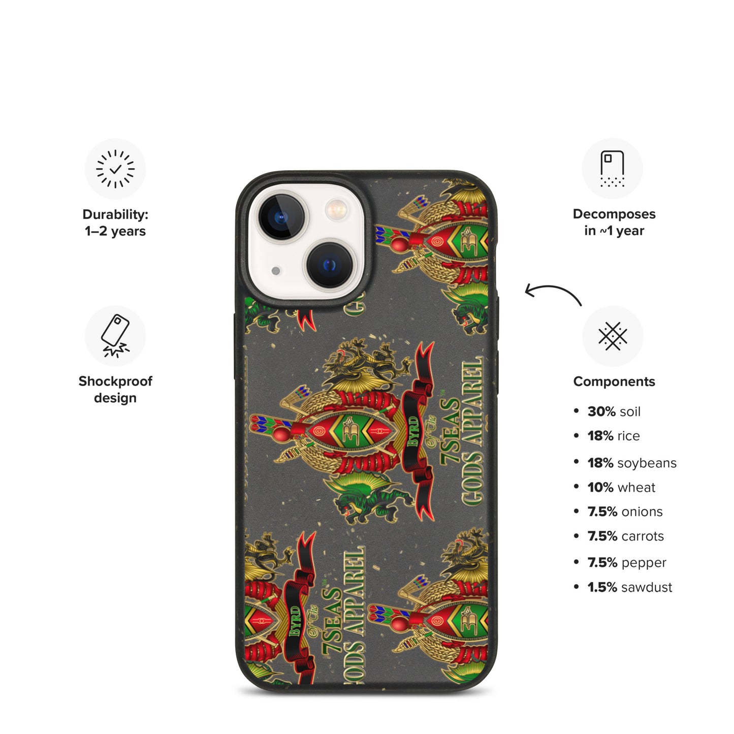 APEP - BYRD OF THE 7SEAS GODS APPAREL - Speckled - iPhone case