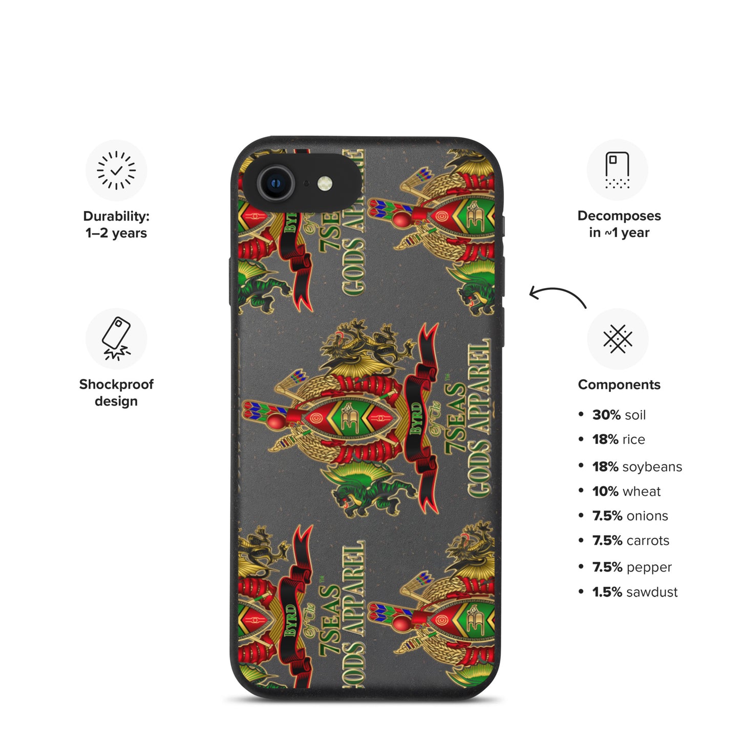 APEP - BYRD OF THE 7SEAS GODS APPAREL - Speckled - iPhone case