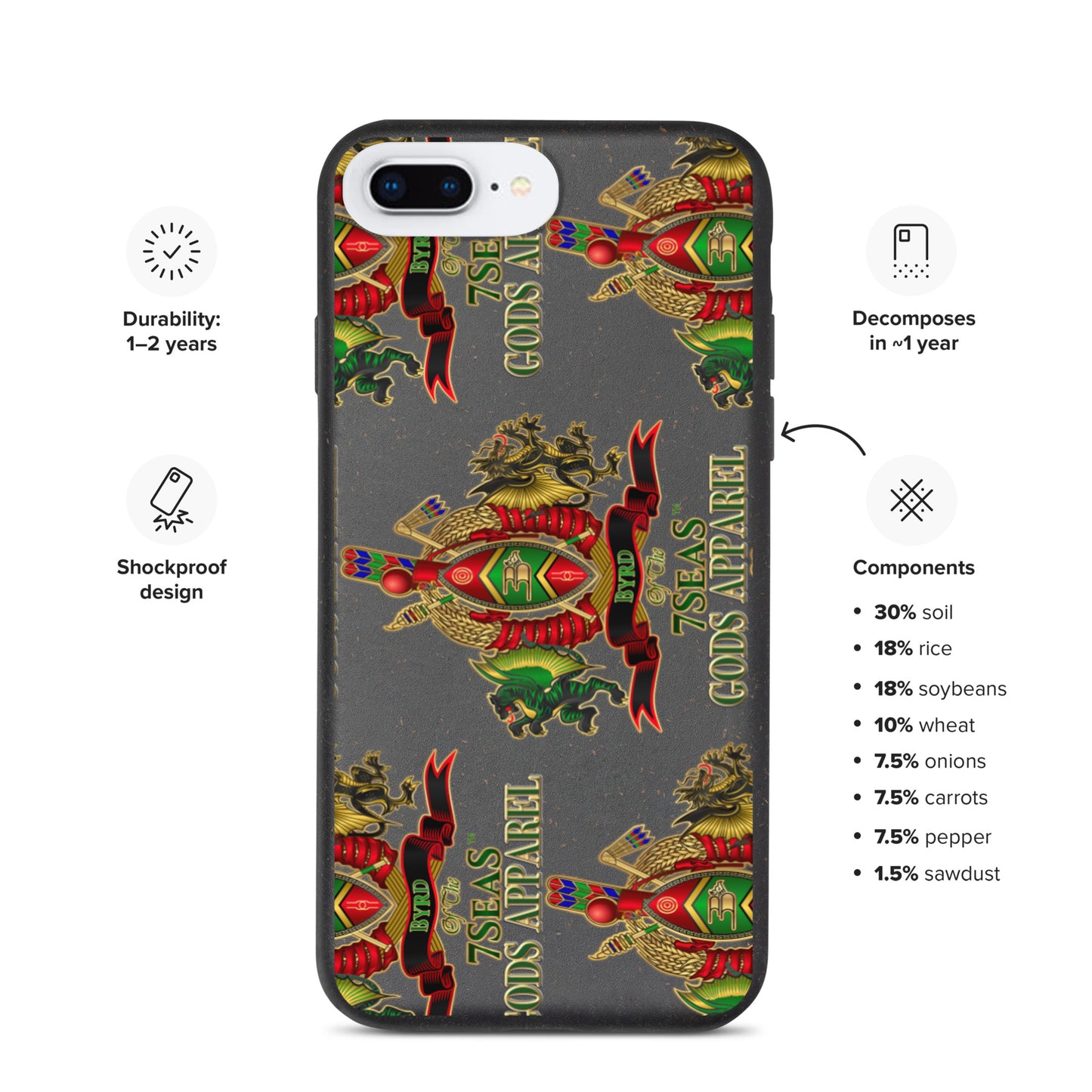 APEP - BYRD OF THE 7SEAS GODS APPAREL - Speckled - iPhone case