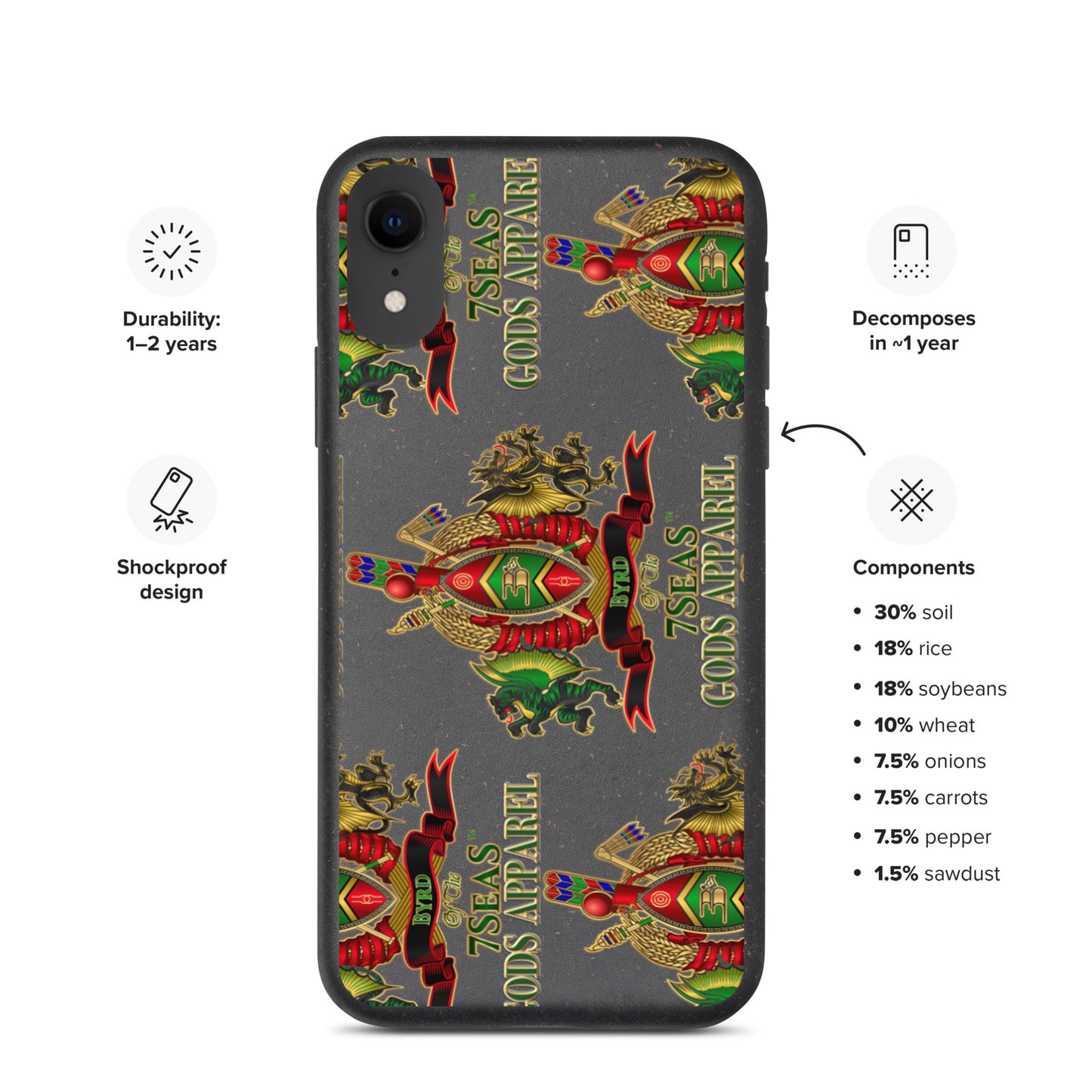 APEP - BYRD OF THE 7SEAS GODS APPAREL - Speckled - iPhone case