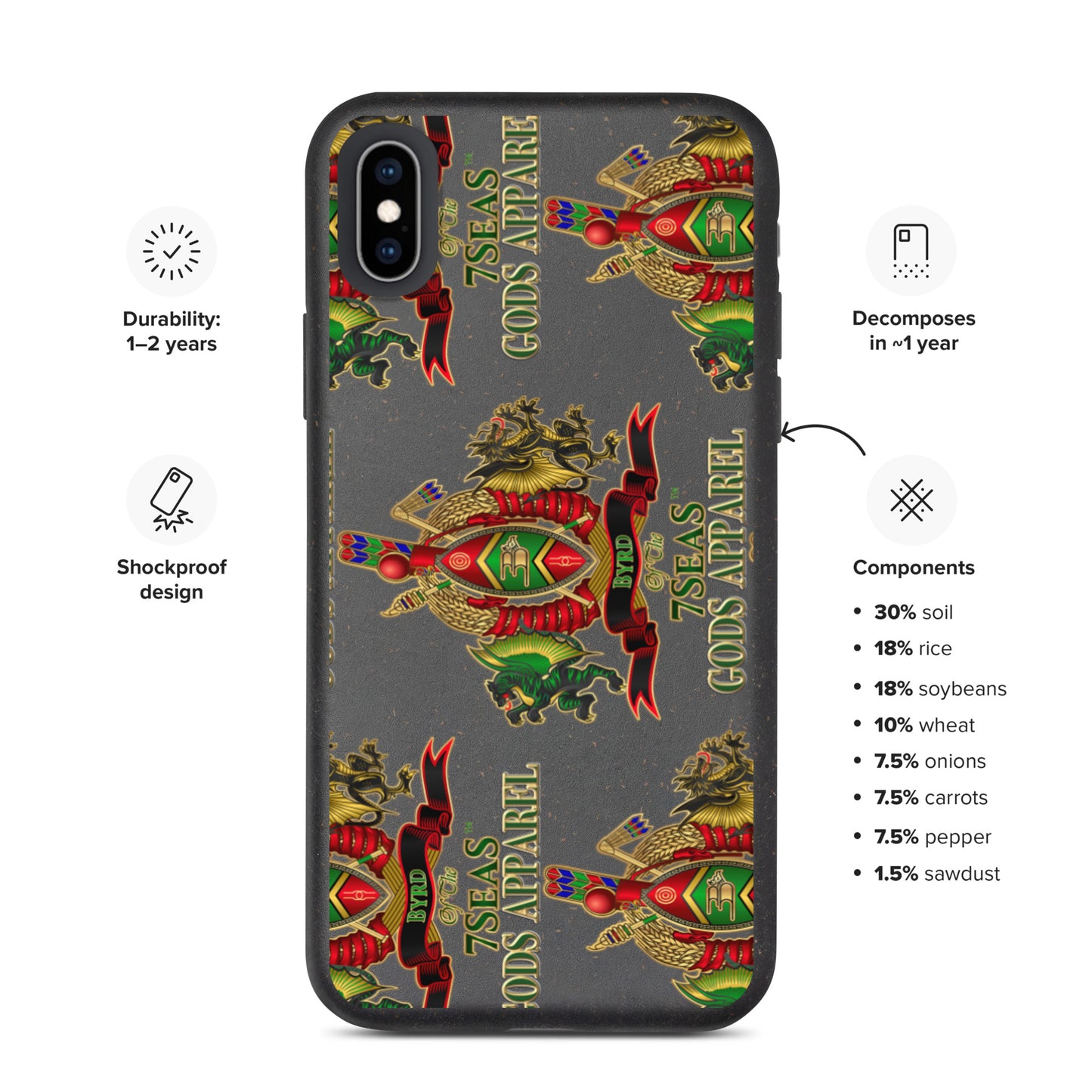 APEP - BYRD OF THE 7SEAS GODS APPAREL - Speckled - iPhone case