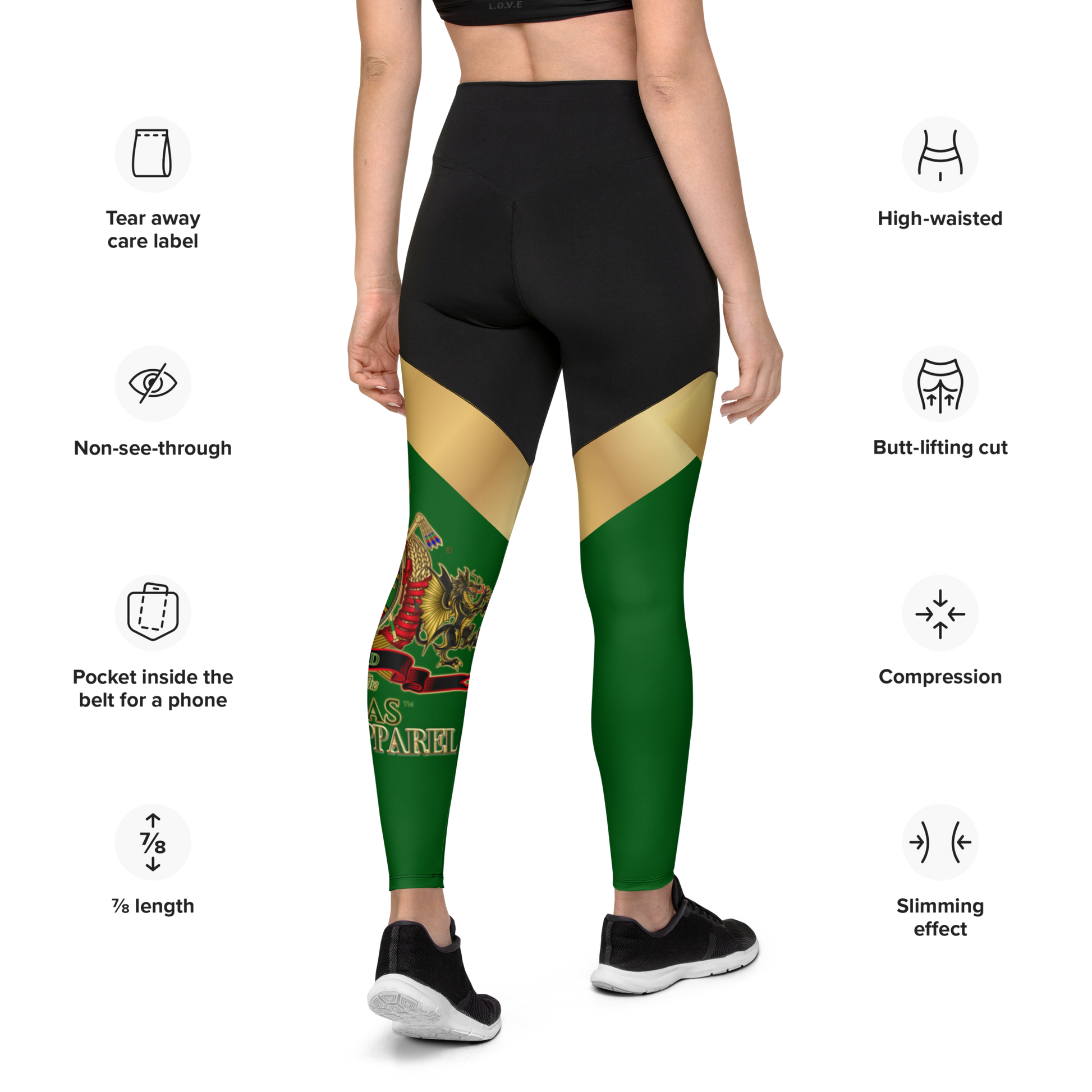 APEP - BYRD OF THE 7SEAS GODS APPAREL - GREEN - Goddess/Women Sports Leggings