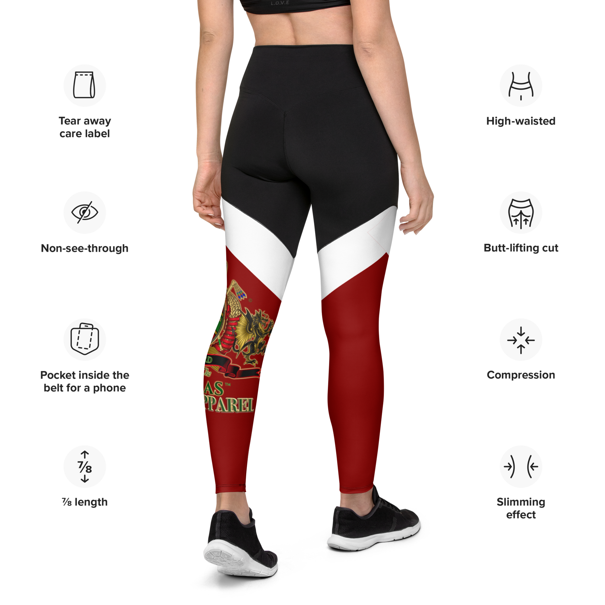 APEP - BYRD OF THE 7SEAS GODS APPAREL - RED - Goddess/Women Sports Leggings