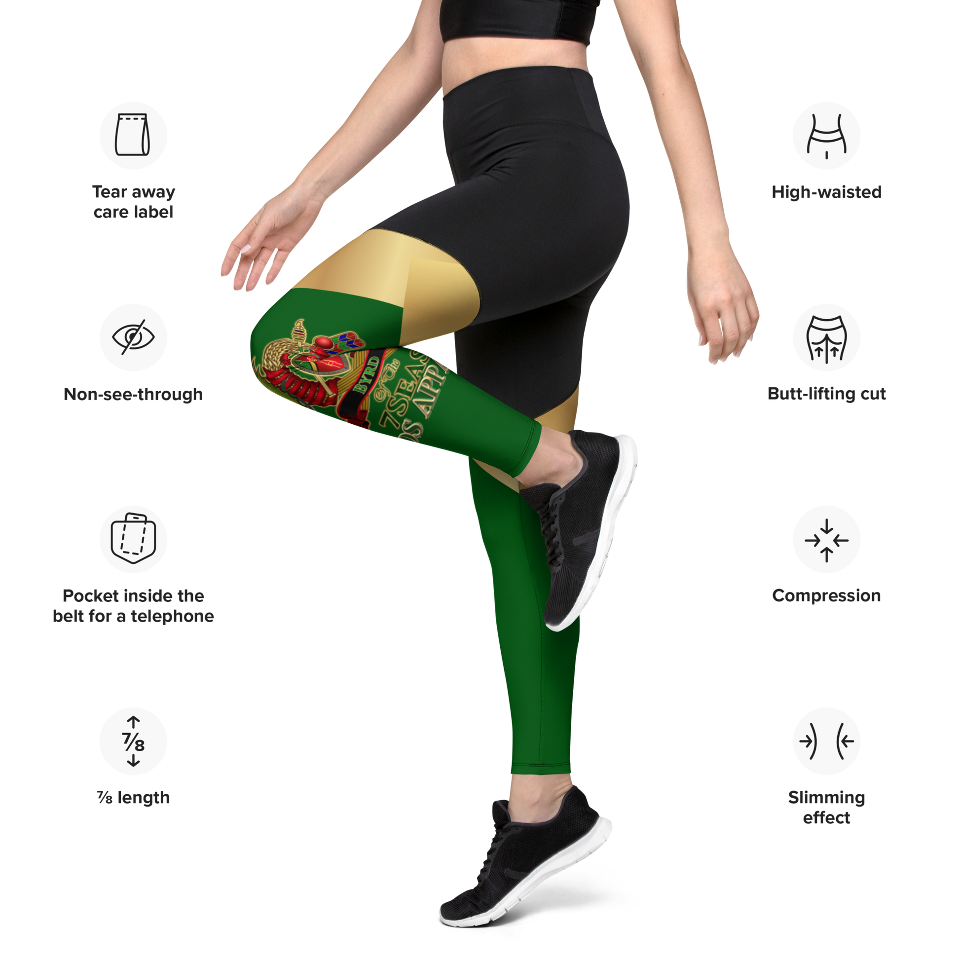 APEP - BYRD OF THE 7SEAS GODS APPAREL - GREEN - Goddess/Women Sports Leggings