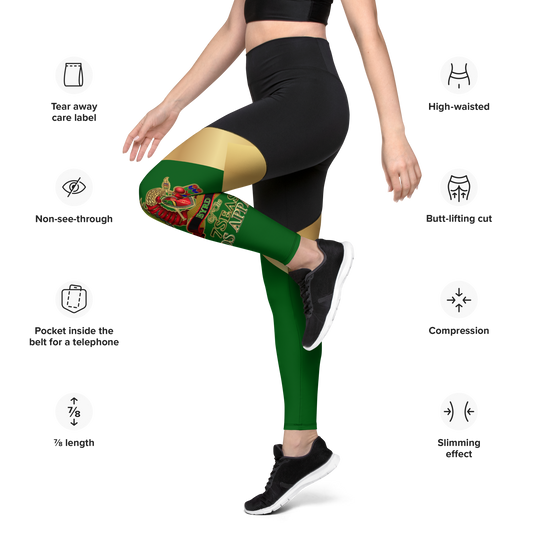 APEP - BYRD OF THE 7SEAS GODS APPAREL - GREEN - Goddess/Women Sports Leggings