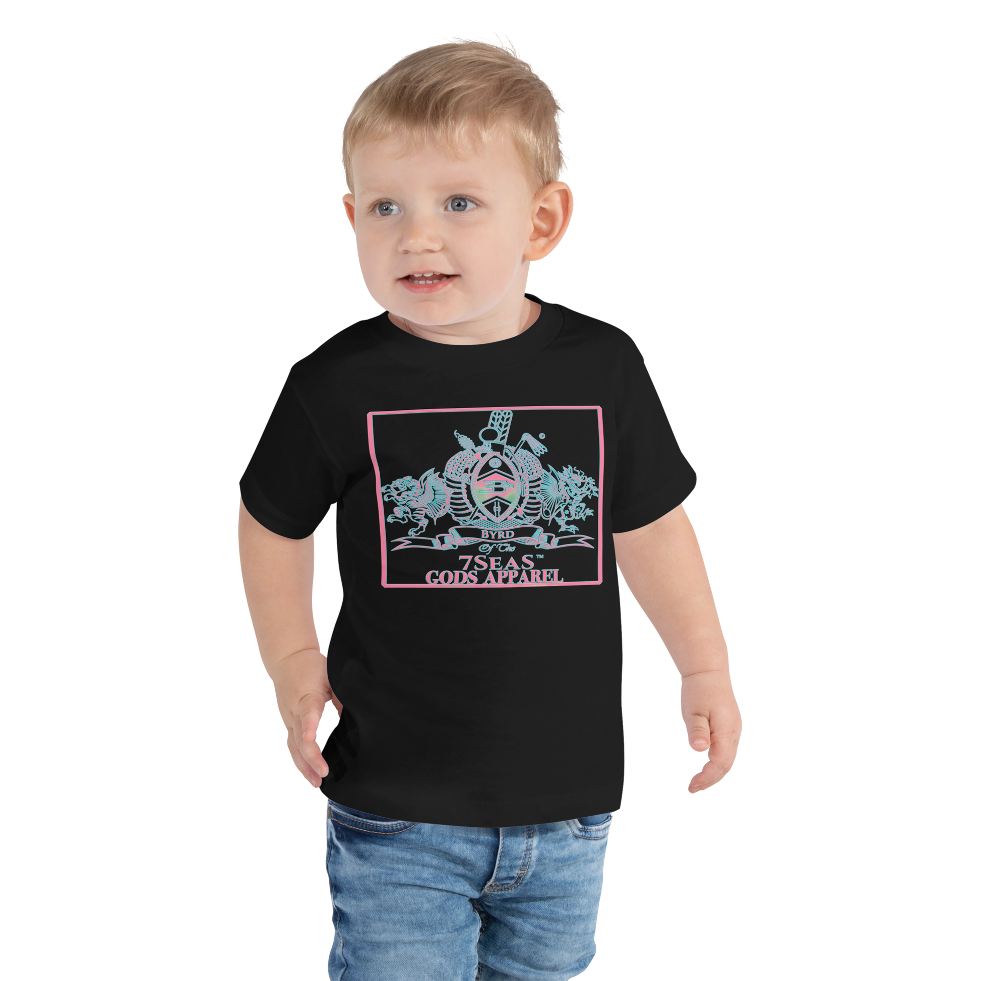 YEMAYA - BYRD OF THE 7SEAS GODS APPAREL - BLUE/PINK - Toddler Gods/Boys Short Sleeve Tee