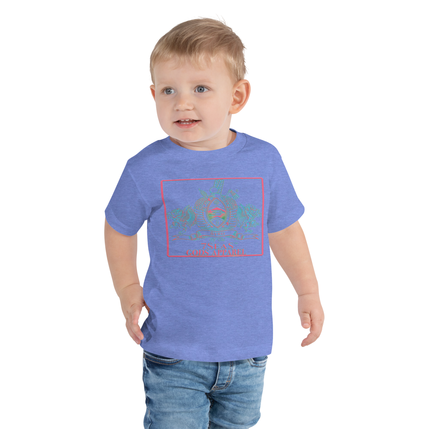 YEMAYA - BYRD OF THE 7SEAS GODS APPAREL - BLUE/PINK - Toddler Gods/Boys Short Sleeve Tee