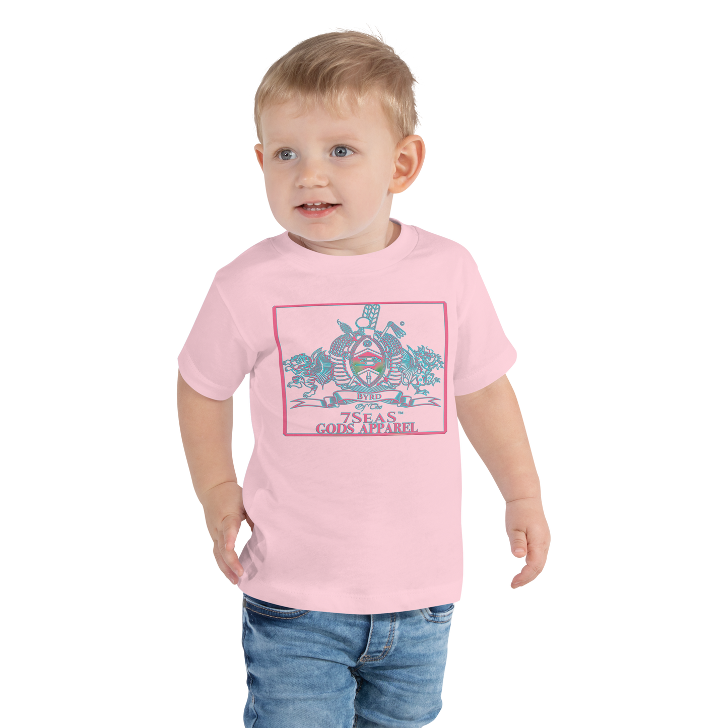 YEMAYA - BYRD OF THE 7SEAS GODS APPAREL - BLUE/PINK - Toddler Gods/Boys Short Sleeve Tee