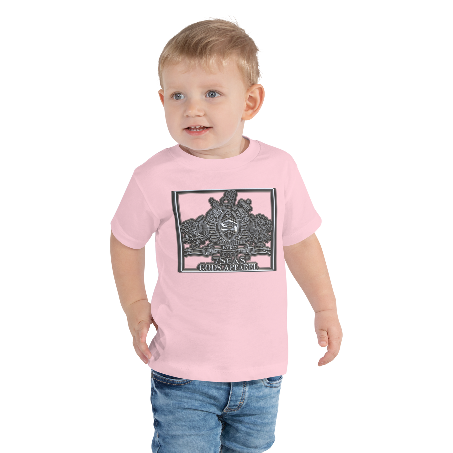 AMUN MIN - Grey - BYRD OF THE 7SEAS GODS APPAREL - Toddler Gods/Boys Short Sleeve Tee