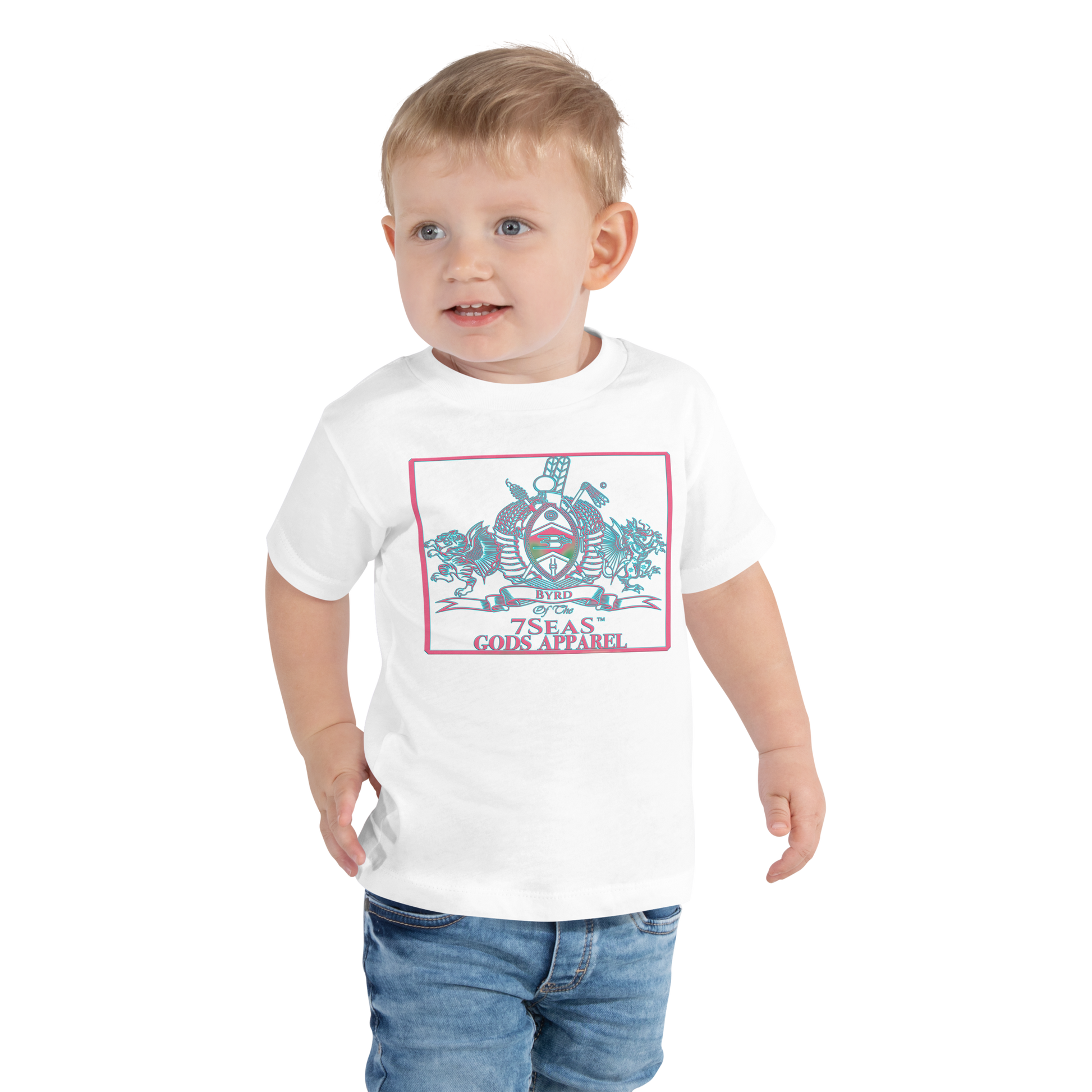 YEMAYA - BYRD OF THE 7SEAS GODS APPAREL - BLUE/PINK - Toddler Gods/Boys Short Sleeve Tee