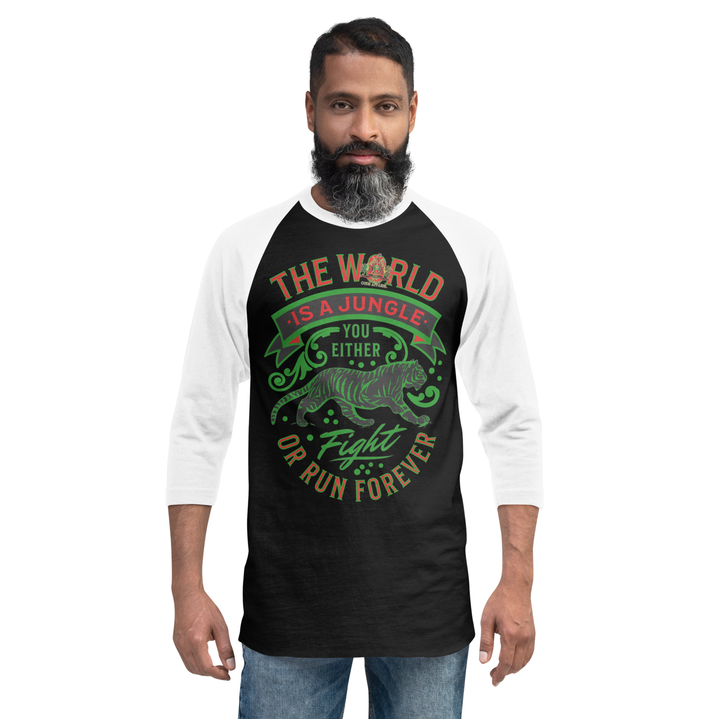 World Is A Jungle - BYRD OF THE 7SEAS GODS APPAREL - TIGER EDITION - ENBYRD - Gods/Men 3/4 sleeve raglan shirt