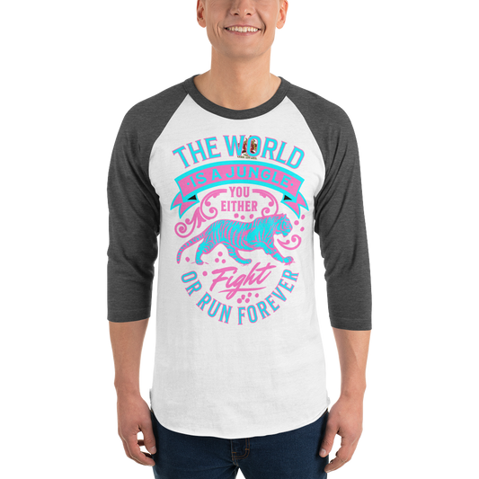 World Is A Jungle - BYRD OF THE 7SEAS GODS APPAREL - TIGER EDITION - YEMAYA - Gods/Mens 3/4 sleeve raglan shirt