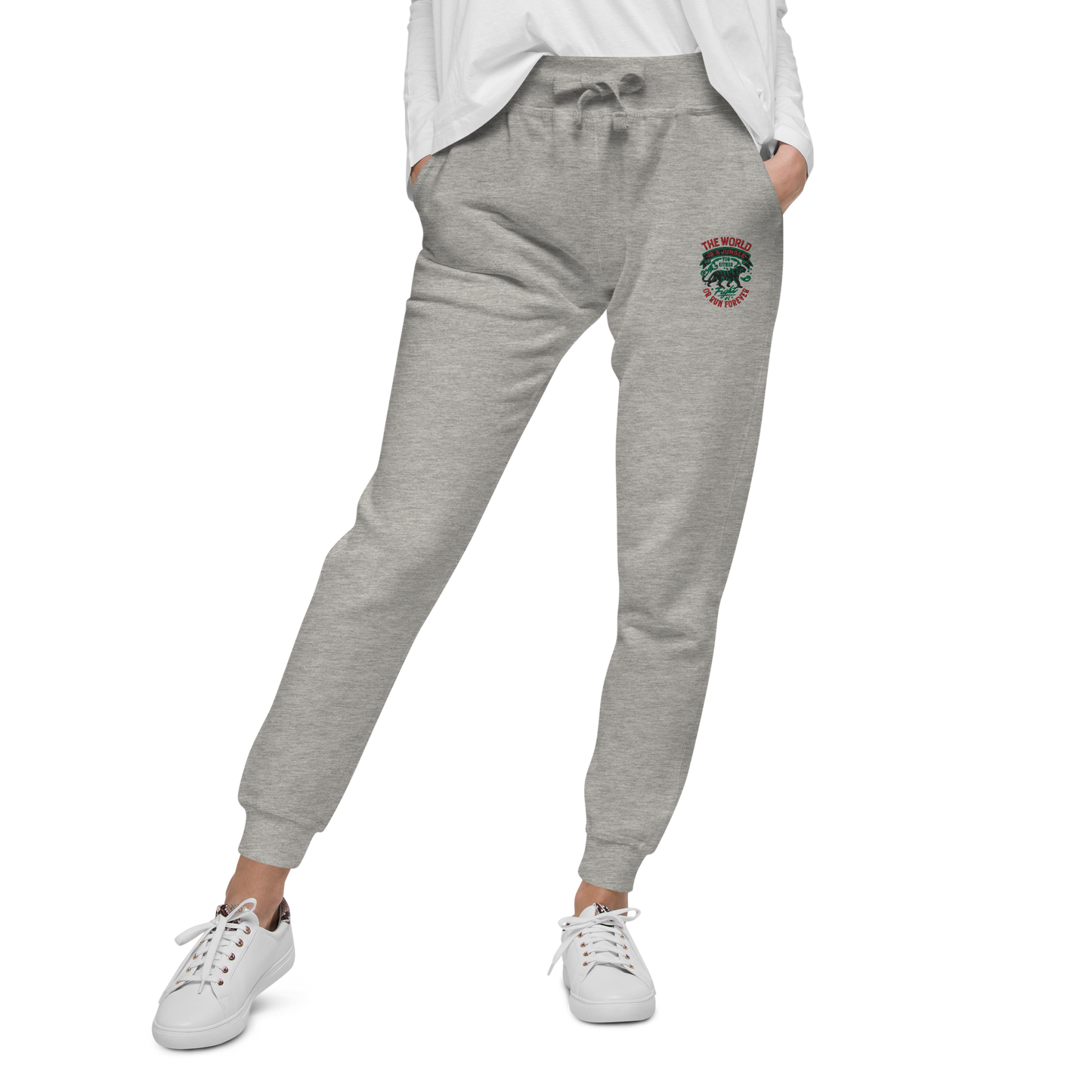 World Is A Jungle - BYRD OF THE 7SEAS GODS APPAREL - TIGER EDITION - ENBYRD - Goddess/Women Embroidery Unisex fleece sweatpants