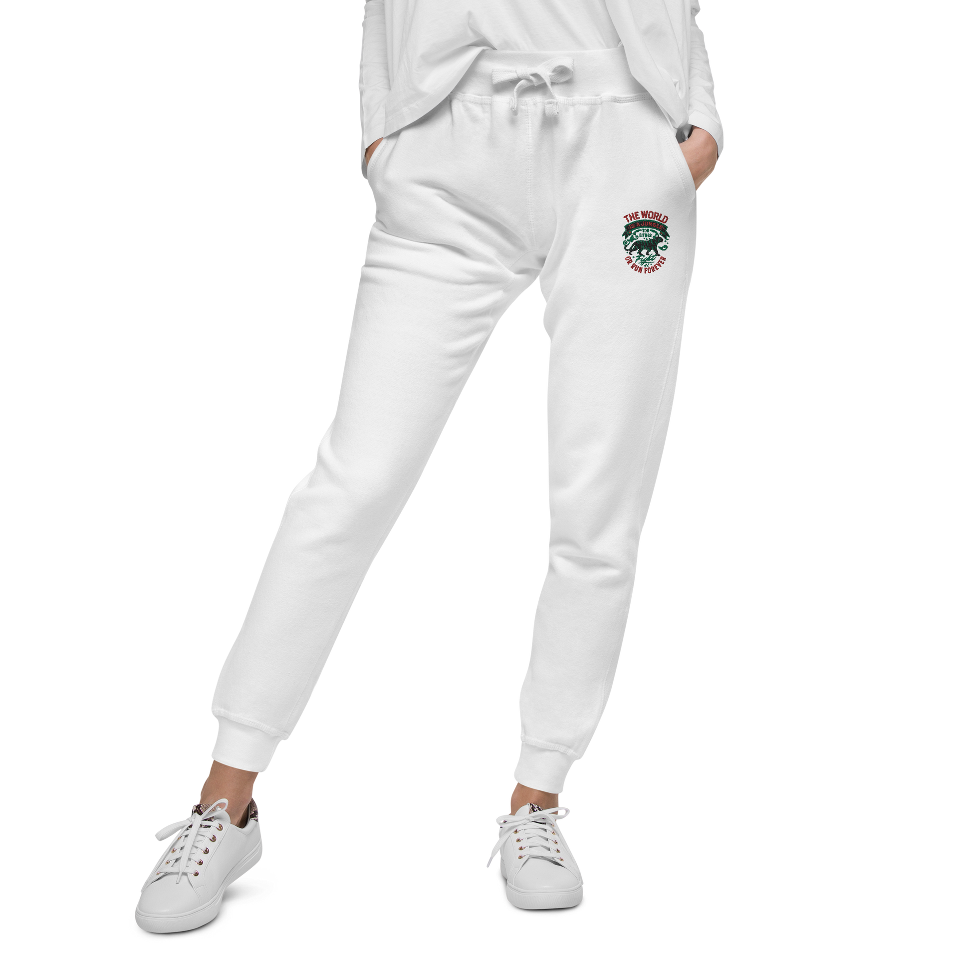 World Is A Jungle - BYRD OF THE 7SEAS GODS APPAREL - TIGER EDITION - ENBYRD - Goddess/Women Embroidery Unisex fleece sweatpants