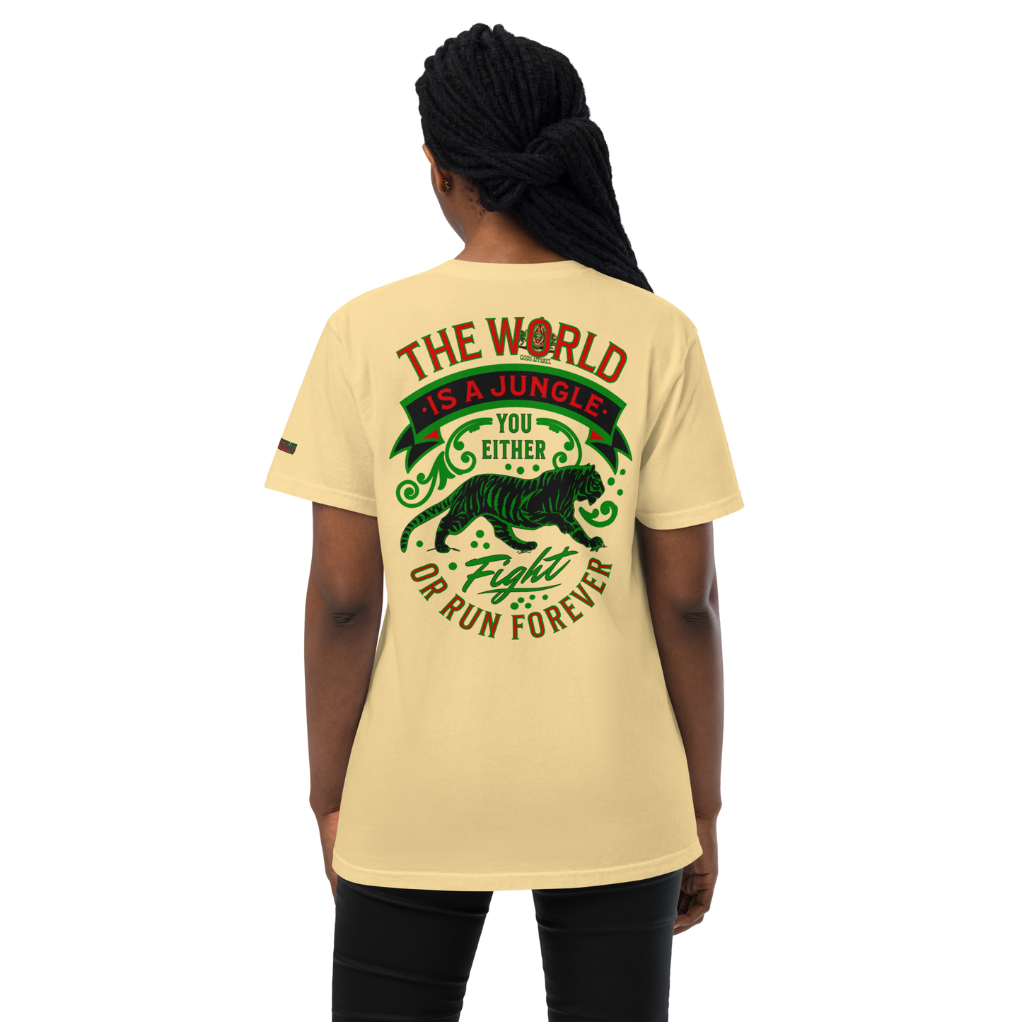 World Is A Jungle - BYRD OF THE 7 SEAS GODS APPAREL - TIGER EDITION - ENBYRD - Goddess/Women Unisex garment-dyed pocket t-shirt