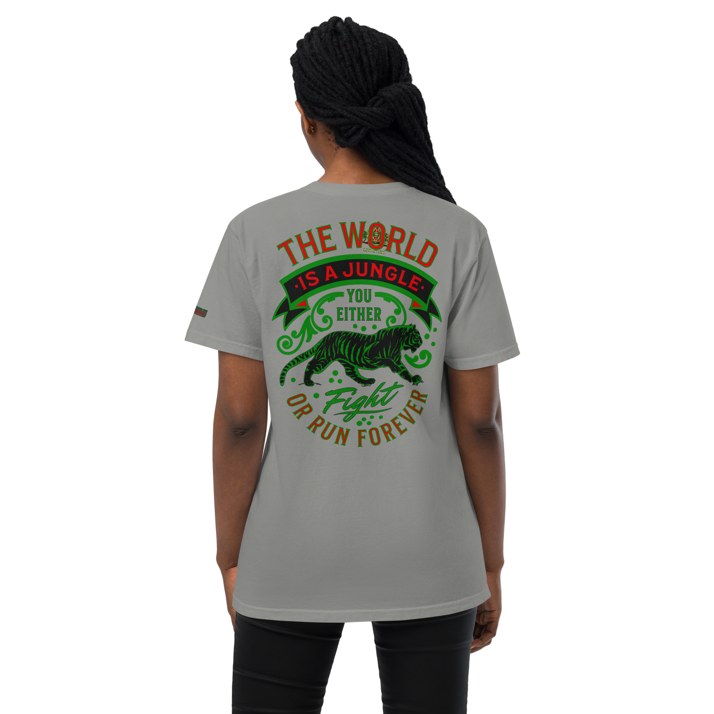 World Is A Jungle - BYRD OF THE 7 SEAS GODS APPAREL - TIGER EDITION - ENBYRD - Goddess/Women Unisex garment-dyed pocket t-shirt