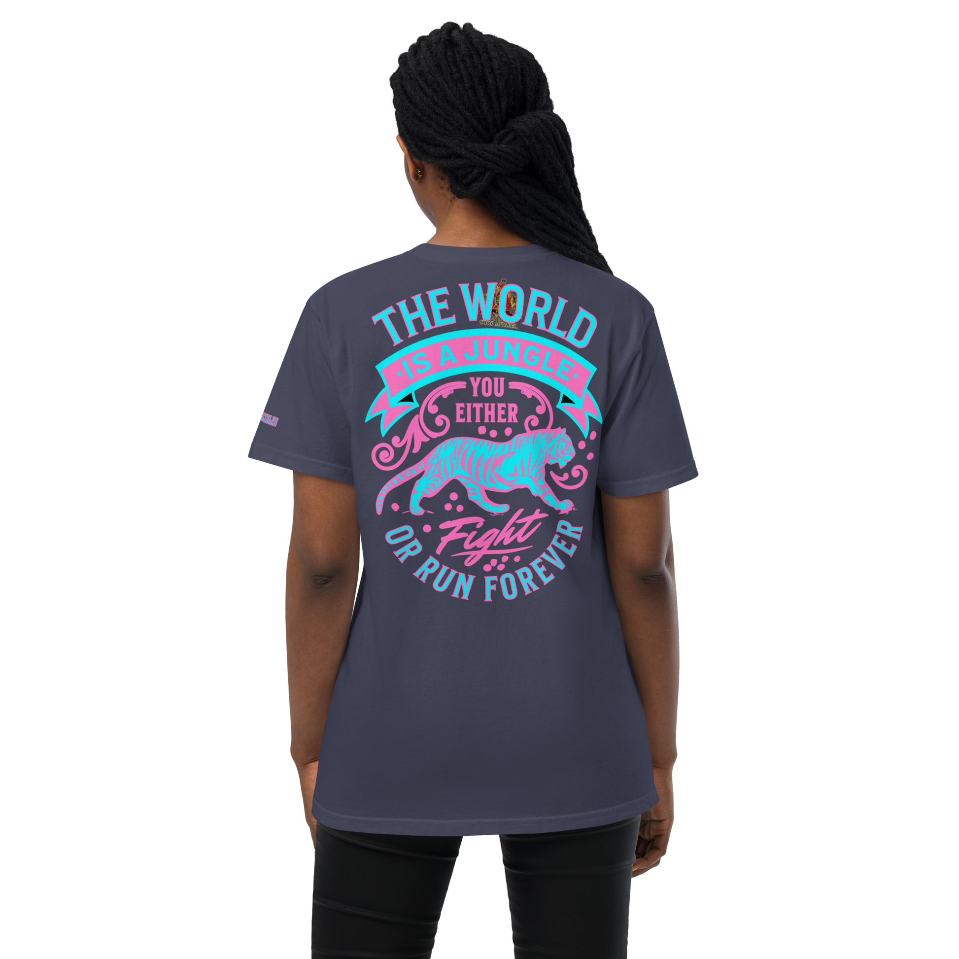 World Is A Jungle - BYRD OF THE 7SEAS GODS APPAREL - TIGER EDITION - YEMAYA - Goddess/Women Unisex garment-dyed pocket t-shirt