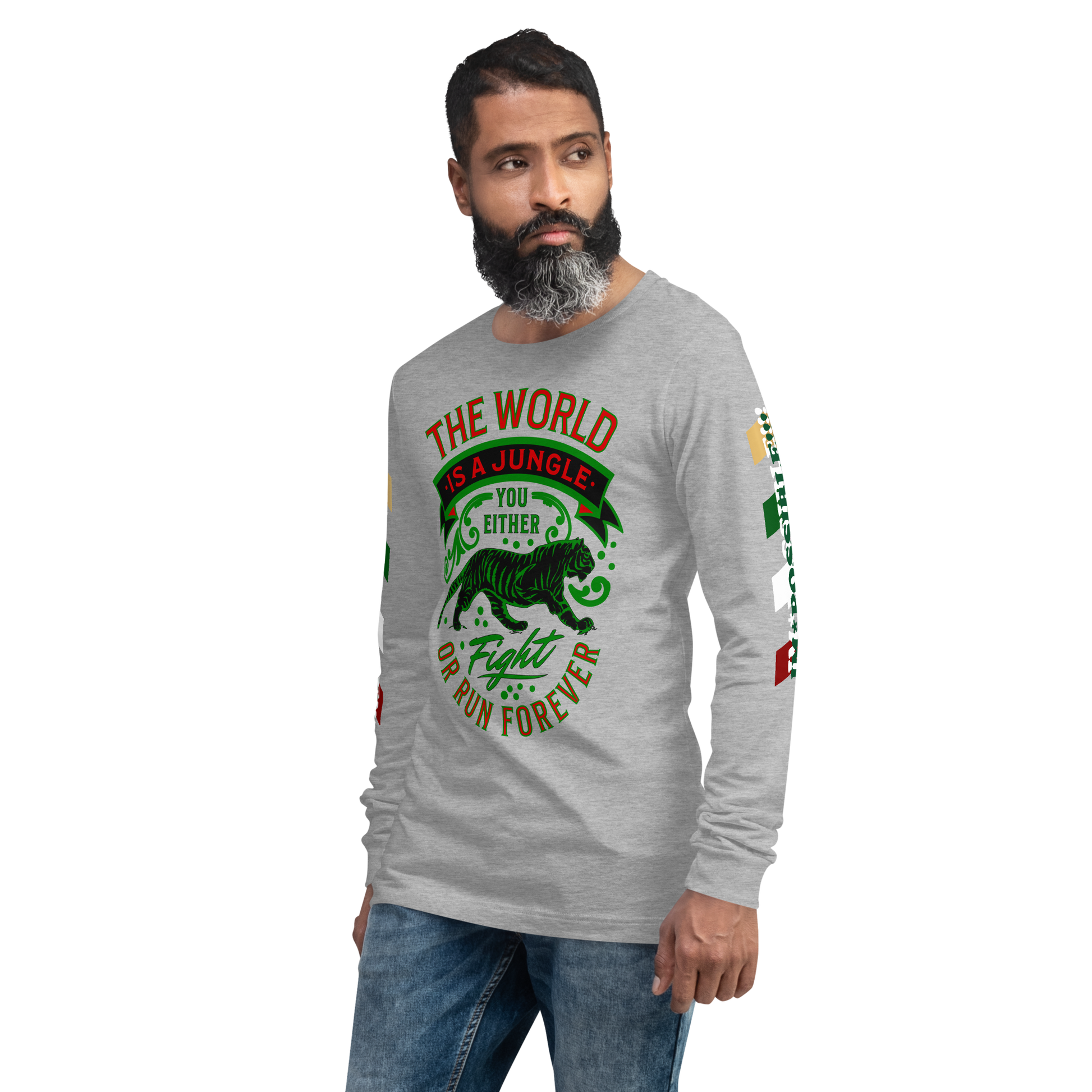 World Is A Jungle - BYRD OF THE 7SEAS GODS APPAREL - TIGER EDITION - ENBYRD - Gods/Mens Unisex Long Sleeve Tee