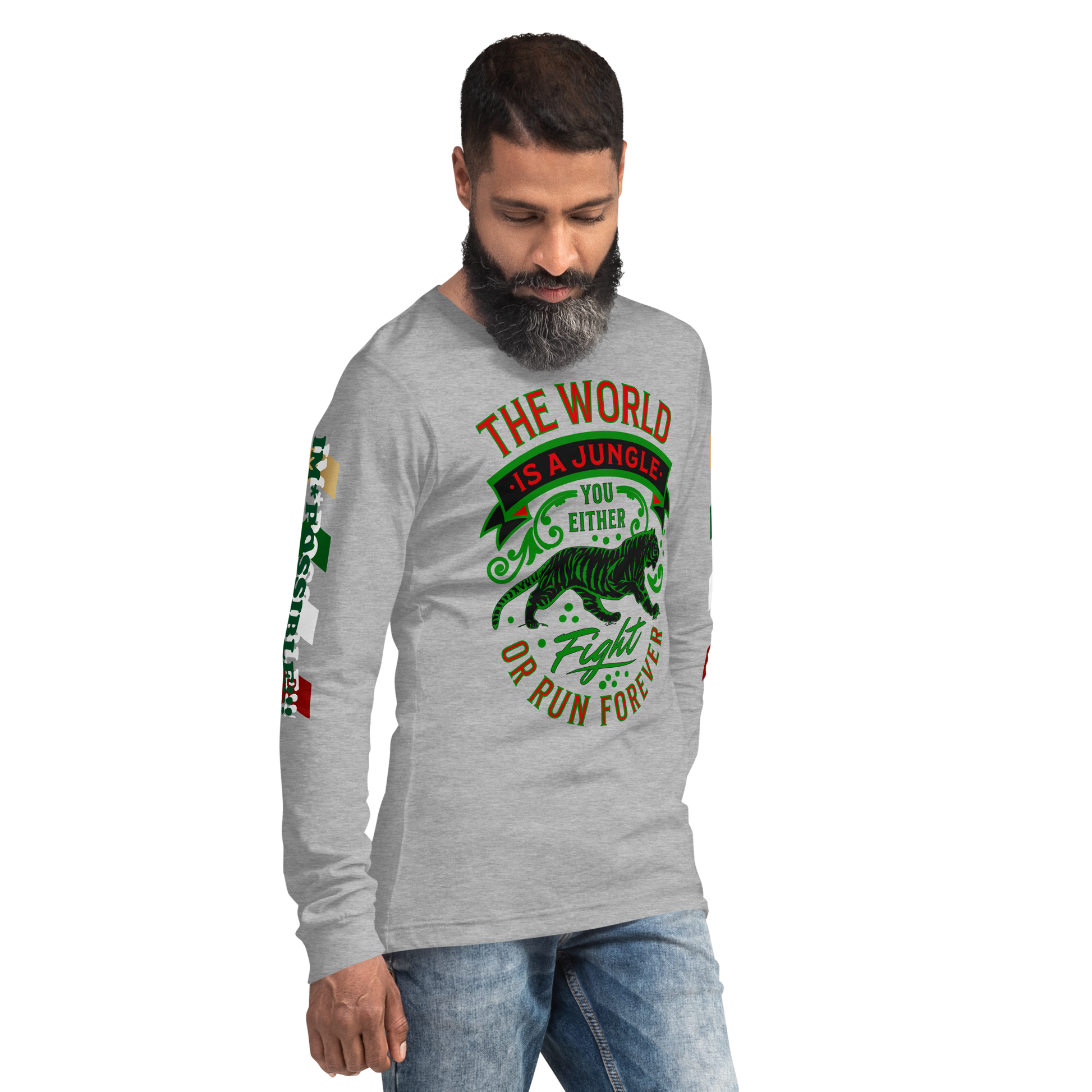 World Is A Jungle - BYRD OF THE 7SEAS GODS APPAREL - TIGER EDITION - ENBYRD - Gods/Mens Unisex Long Sleeve Tee