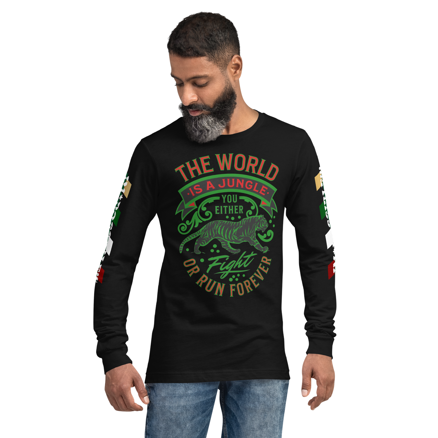 World Is A Jungle - BYRD OF THE 7SEAS GODS APPAREL - TIGER EDITION - ENBYRD - Gods/Mens Unisex Long Sleeve Tee