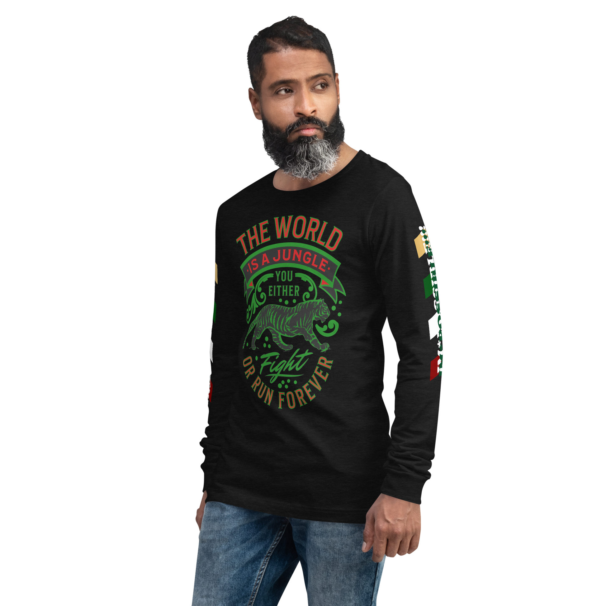 World Is A Jungle - BYRD OF THE 7SEAS GODS APPAREL - TIGER EDITION - ENBYRD - Gods/Mens Unisex Long Sleeve Tee