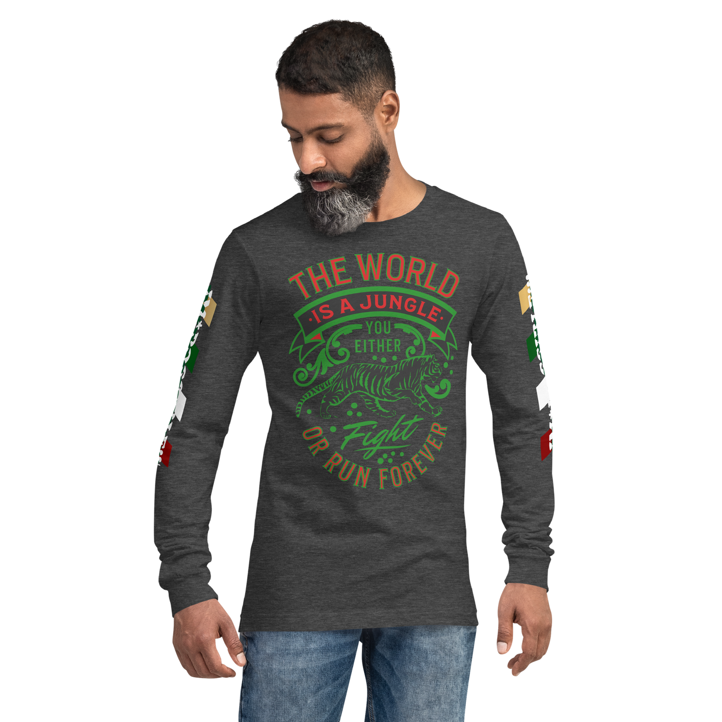 World Is A Jungle - BYRD OF THE 7SEAS GODS APPAREL - TIGER EDITION - ENBYRD - Gods/Mens Unisex Long Sleeve Tee