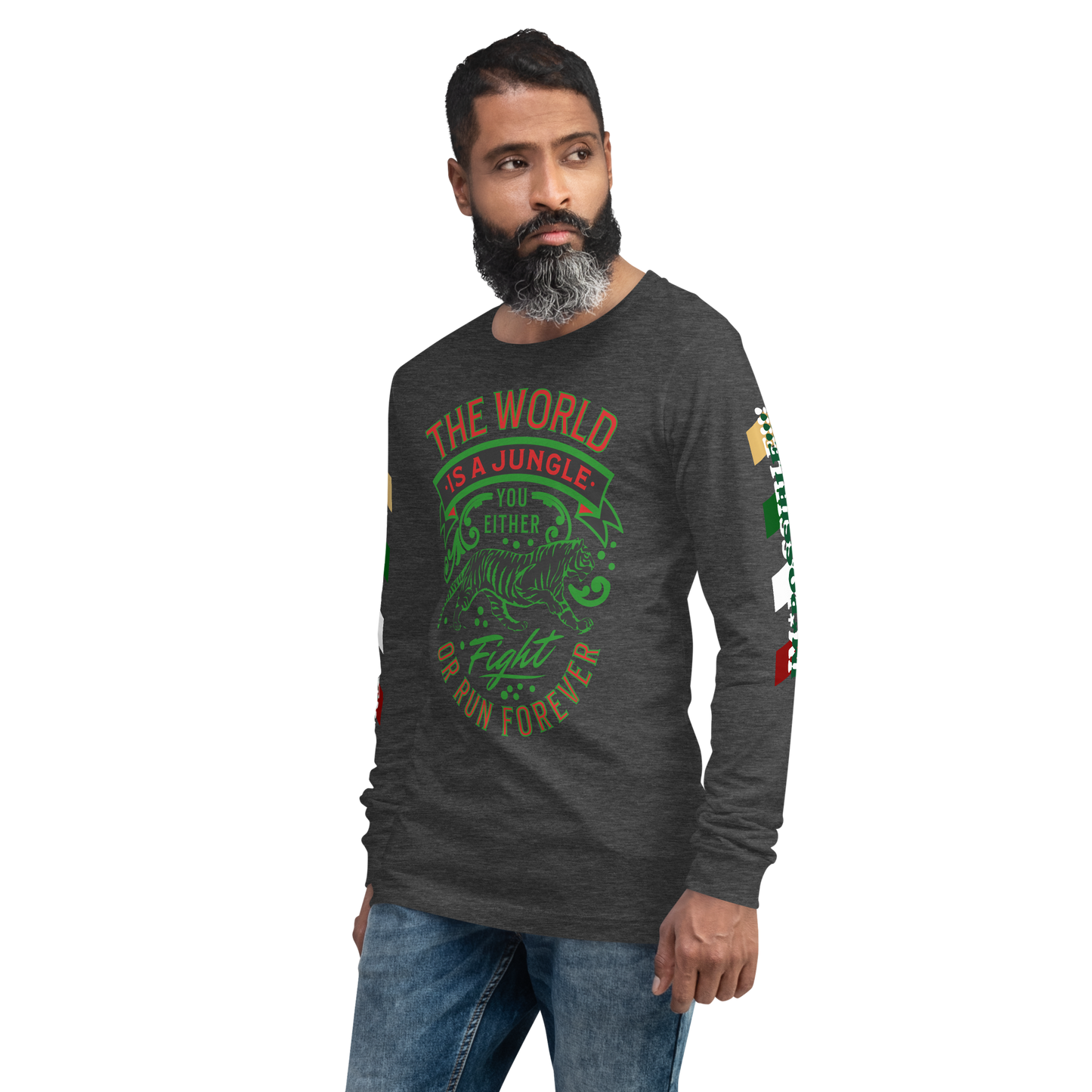 World Is A Jungle - BYRD OF THE 7SEAS GODS APPAREL - TIGER EDITION - ENBYRD - Gods/Mens Unisex Long Sleeve Tee